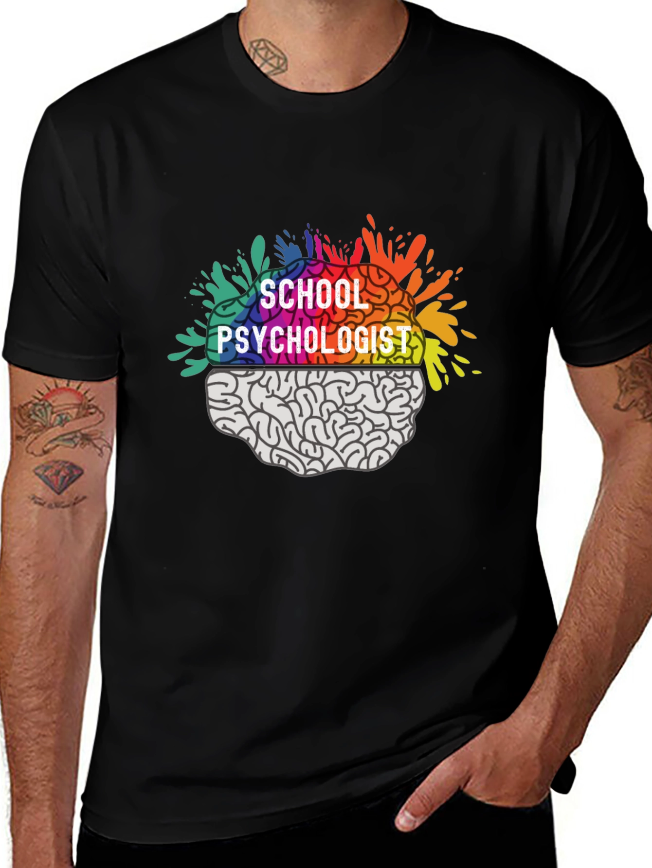 Variant 8 of School Psychologist Brain T-Shirt