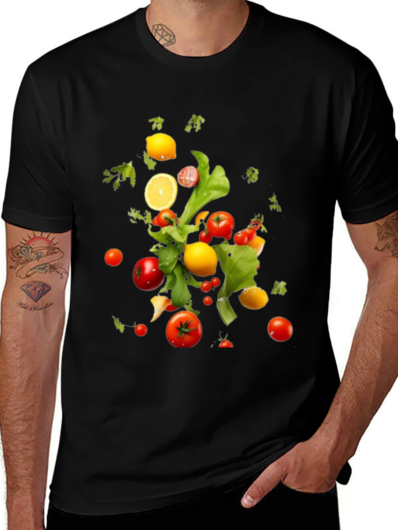 Variant 10 of Fresh Veggie T-Shirt - Black