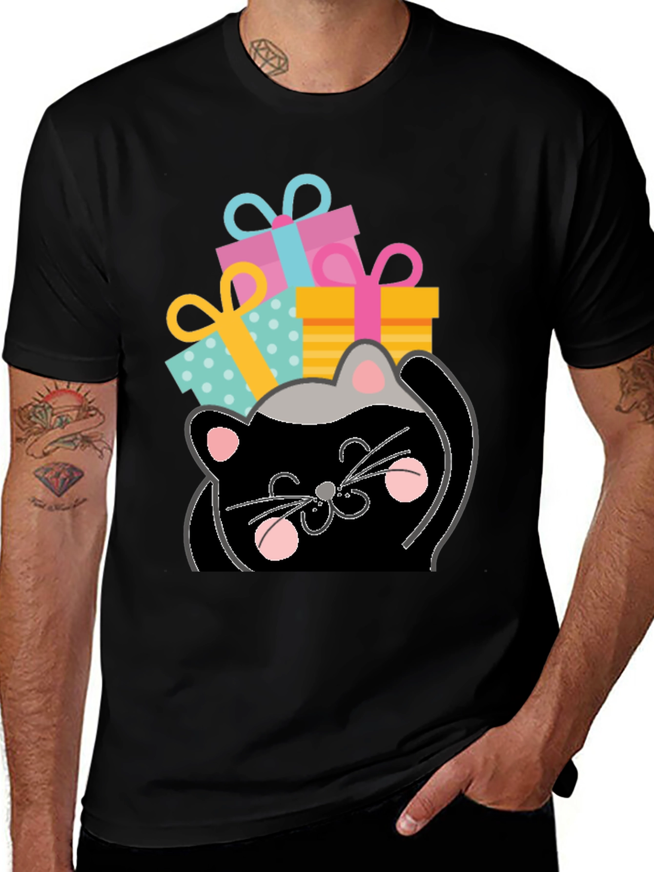 Variant 28 of Cat with Gifts Graphic Tee