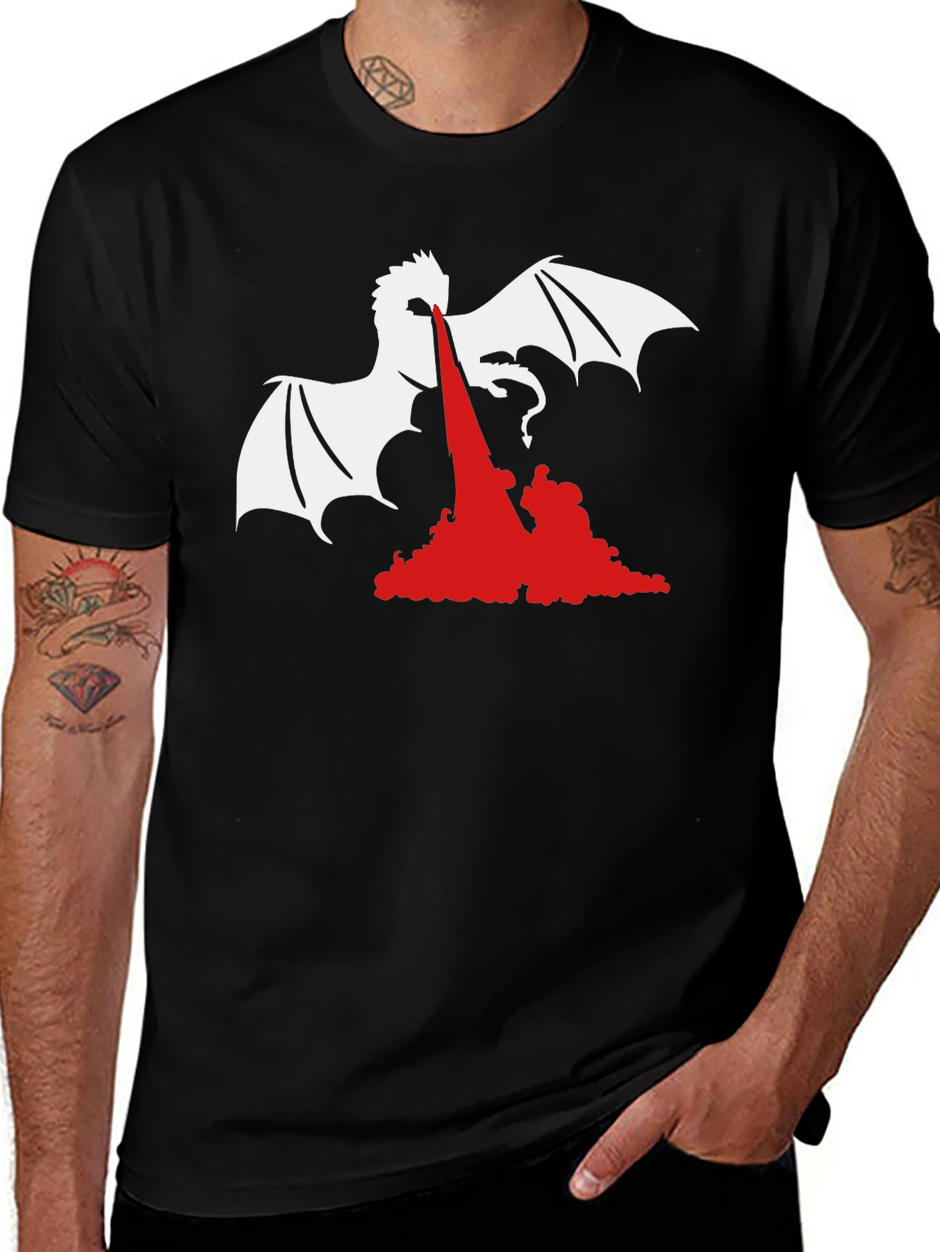 Variant 12 of Dragon Fire Graphic Tee - Black