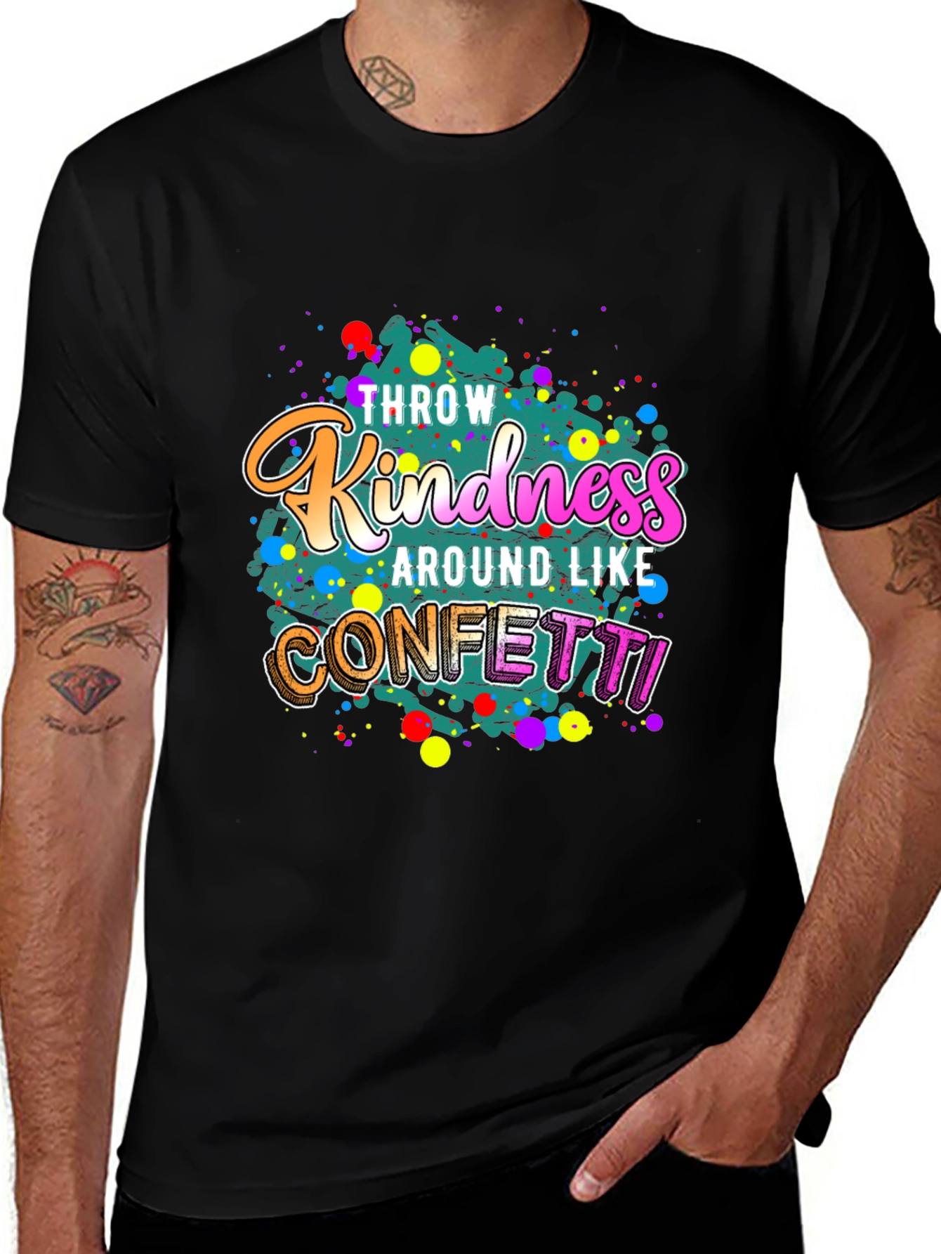 Variant 4 of Throw Kindness Around Like Confetti Black T-Shirt