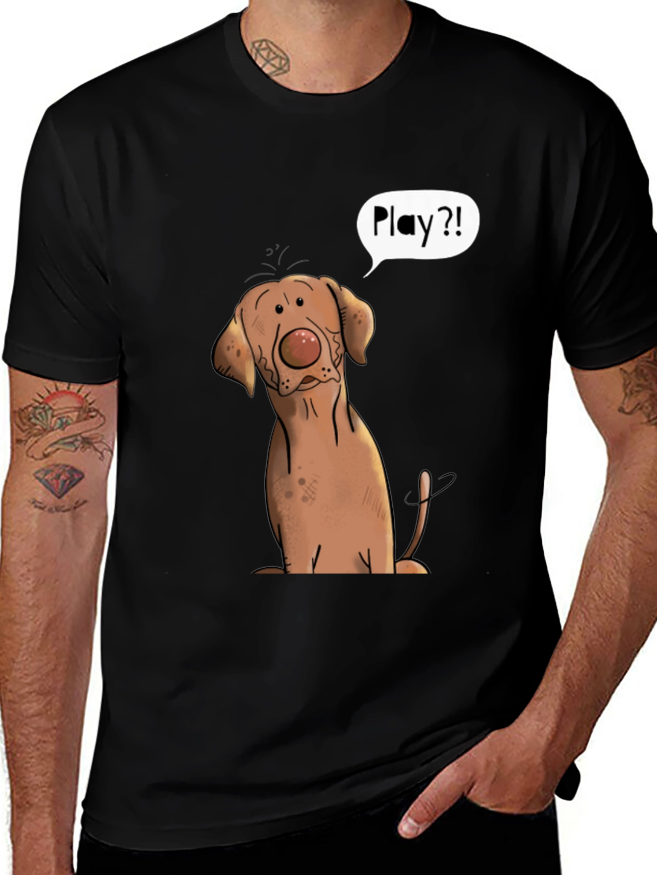 Variant 7 of Playful Dog Graphic Tee - Funny Cartoon Pet Shirt