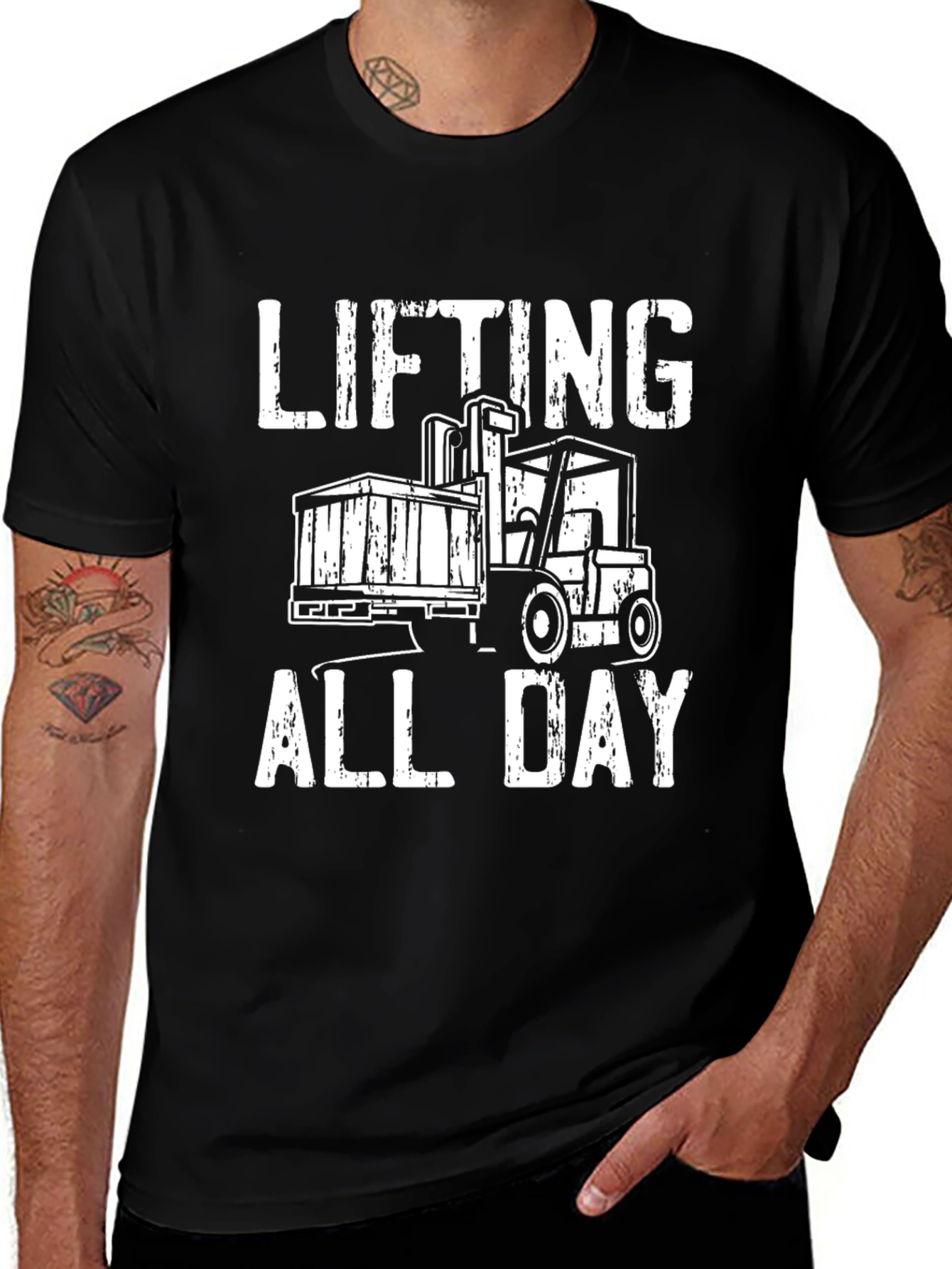 Variant 13 of Lifting All Day Black T-Shirt