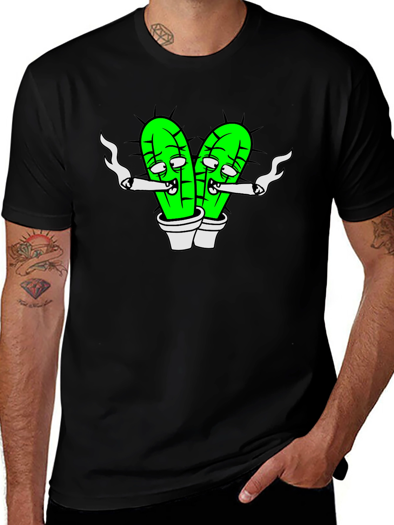 Cartoon Cactus Joint T-Shirt