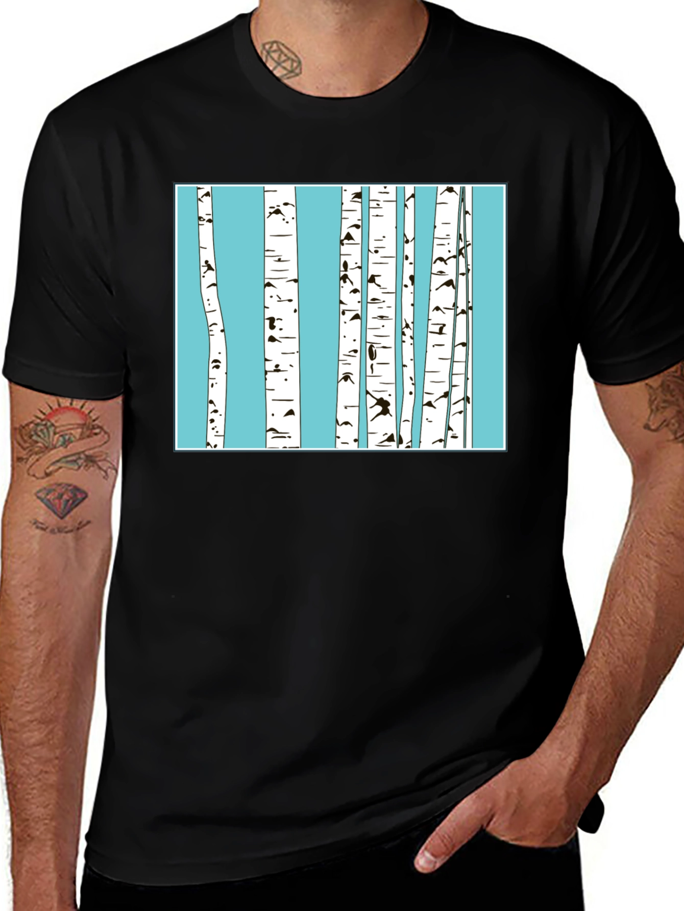 Variant 21 of Birch Trees Graphic T-Shirt - Nature Inspired Tee