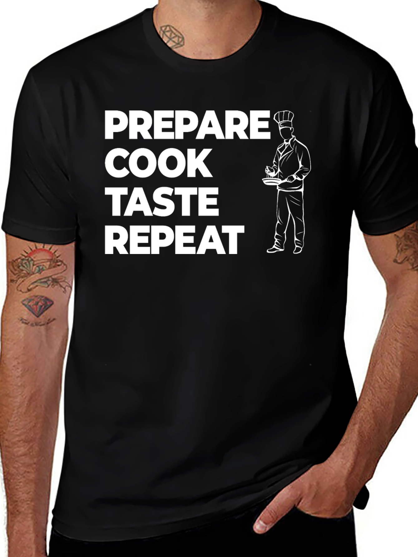 Variant 8 of Prepare Cook Taste Repeat Chef T-Shirt