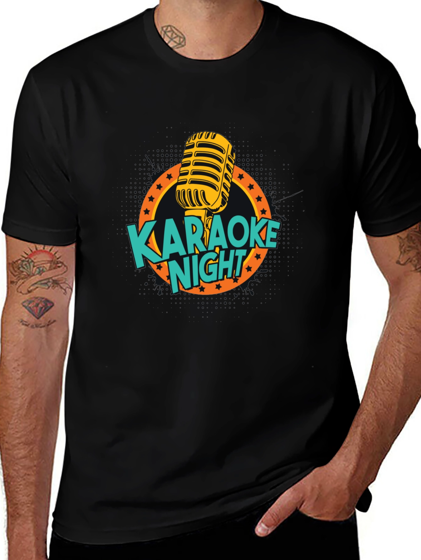 Variant 18 of Karaoke Night Graphic Black T-Shirt