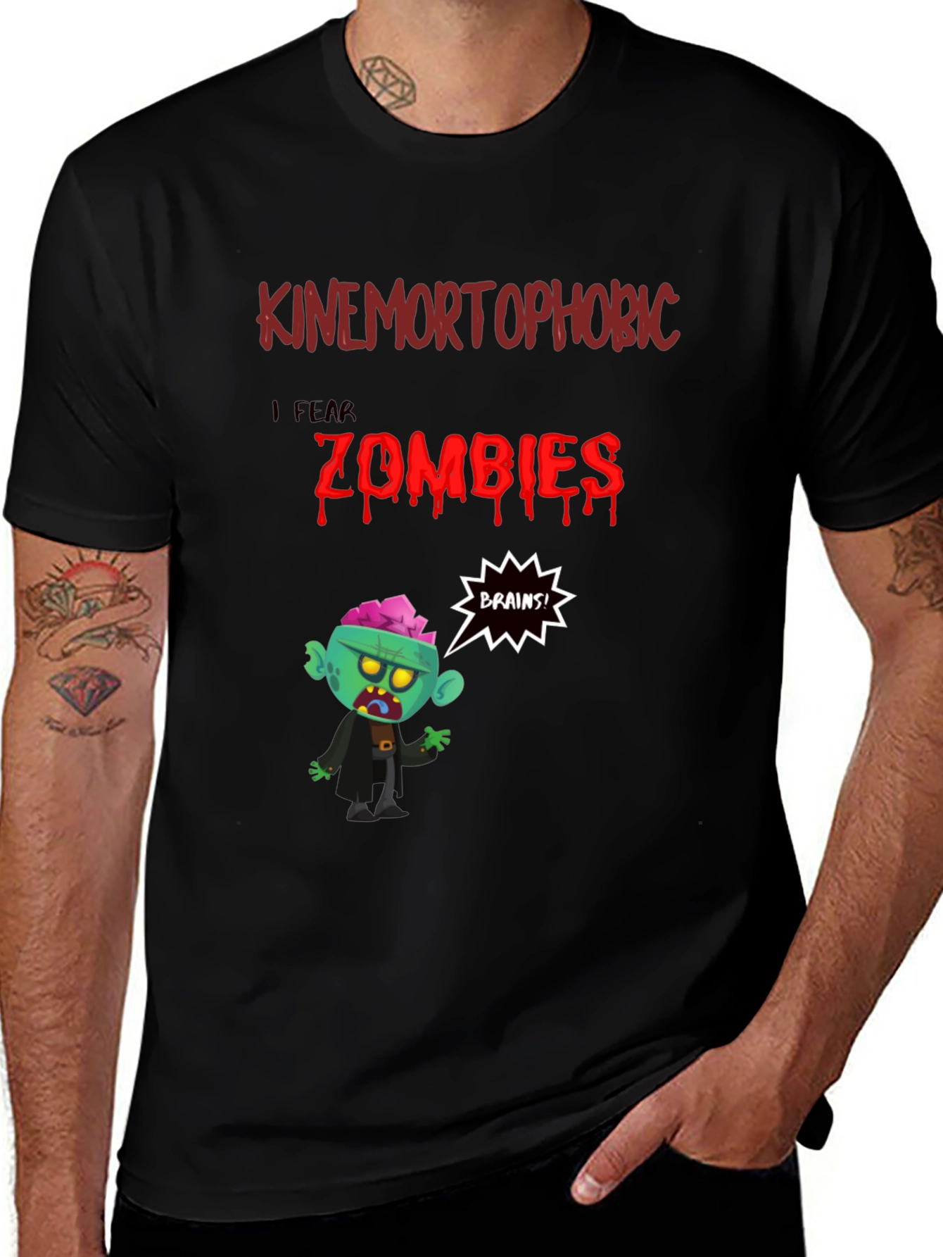 Variant 2 of Kinemortophobic Zombie Fear T-Shirt