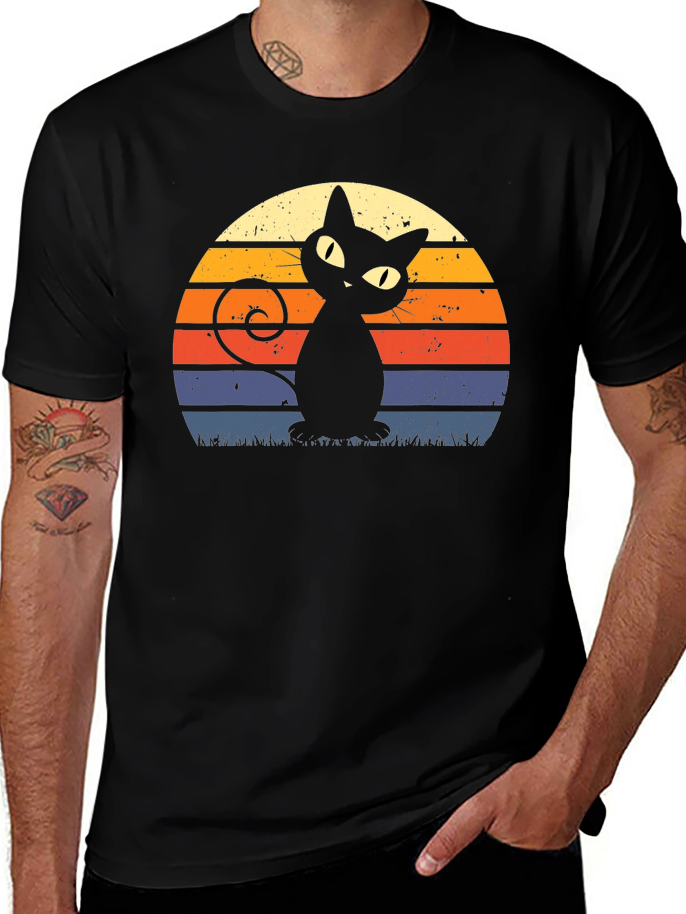 Variant 12 of Retro Black Cat T-Shirt