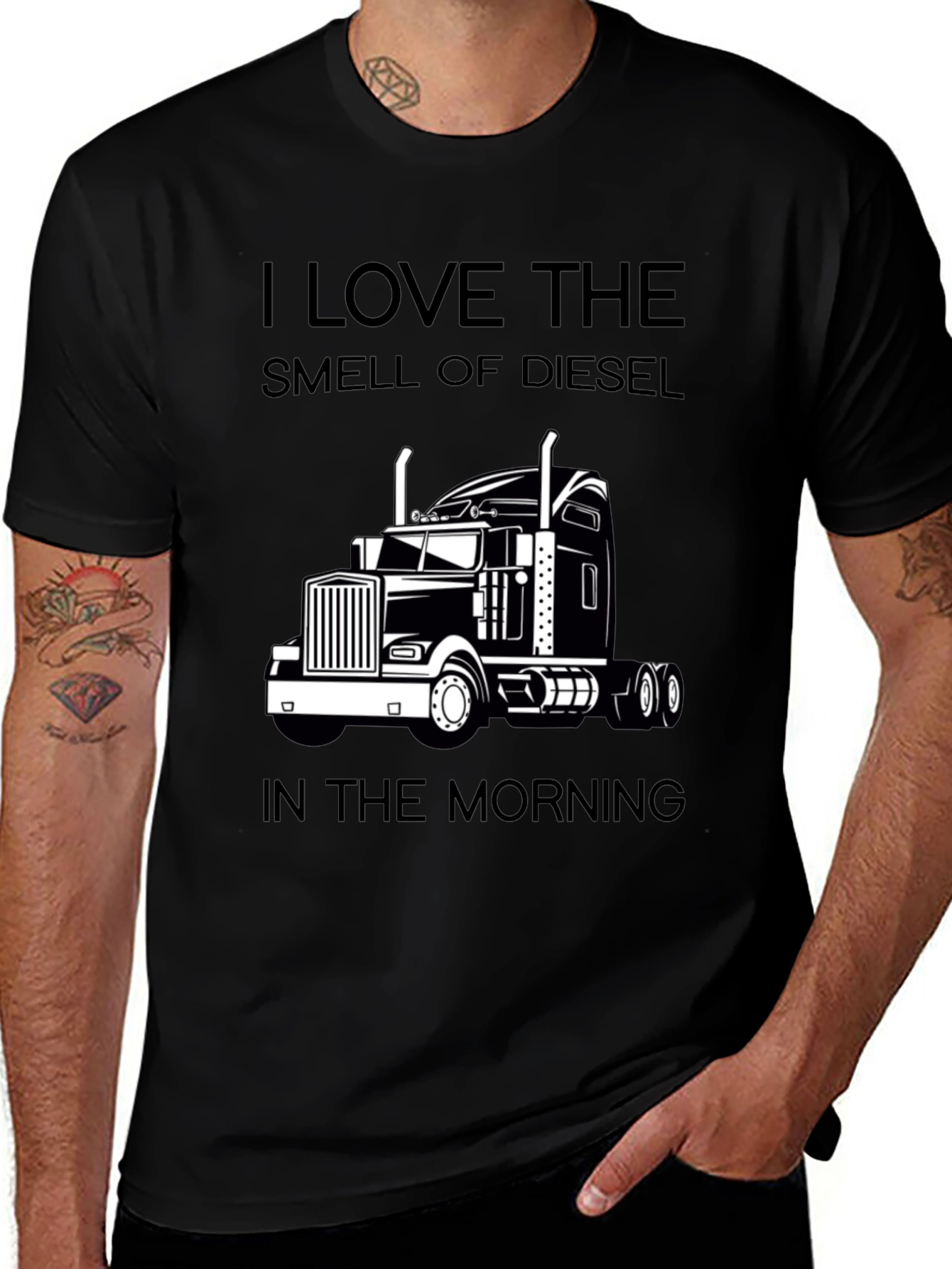 Variant 7 of Diesel Smell Trucker T-Shirt - Black