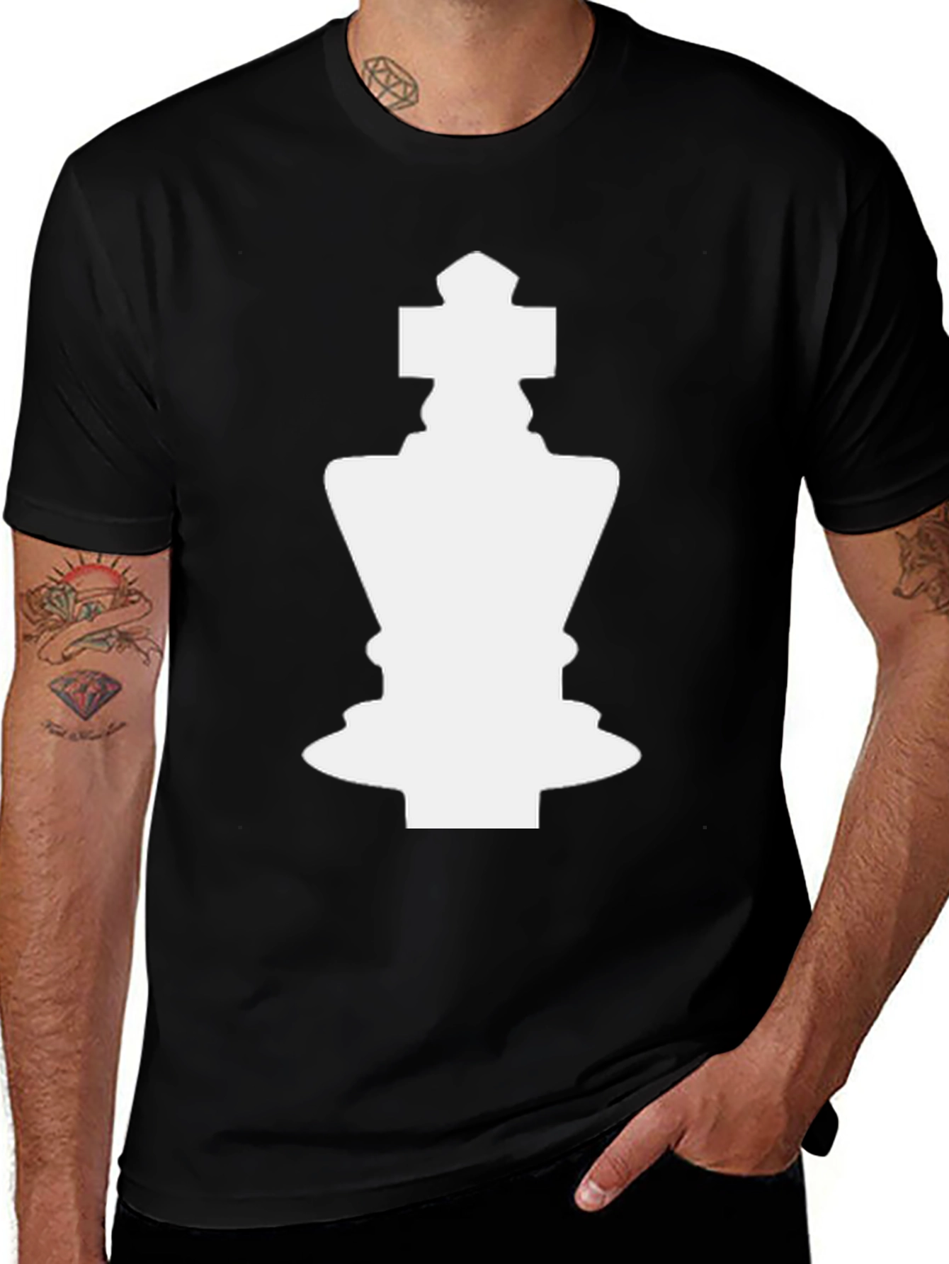 Variant 25 of Chess King Graphic Tee - Black Cotton Blend
