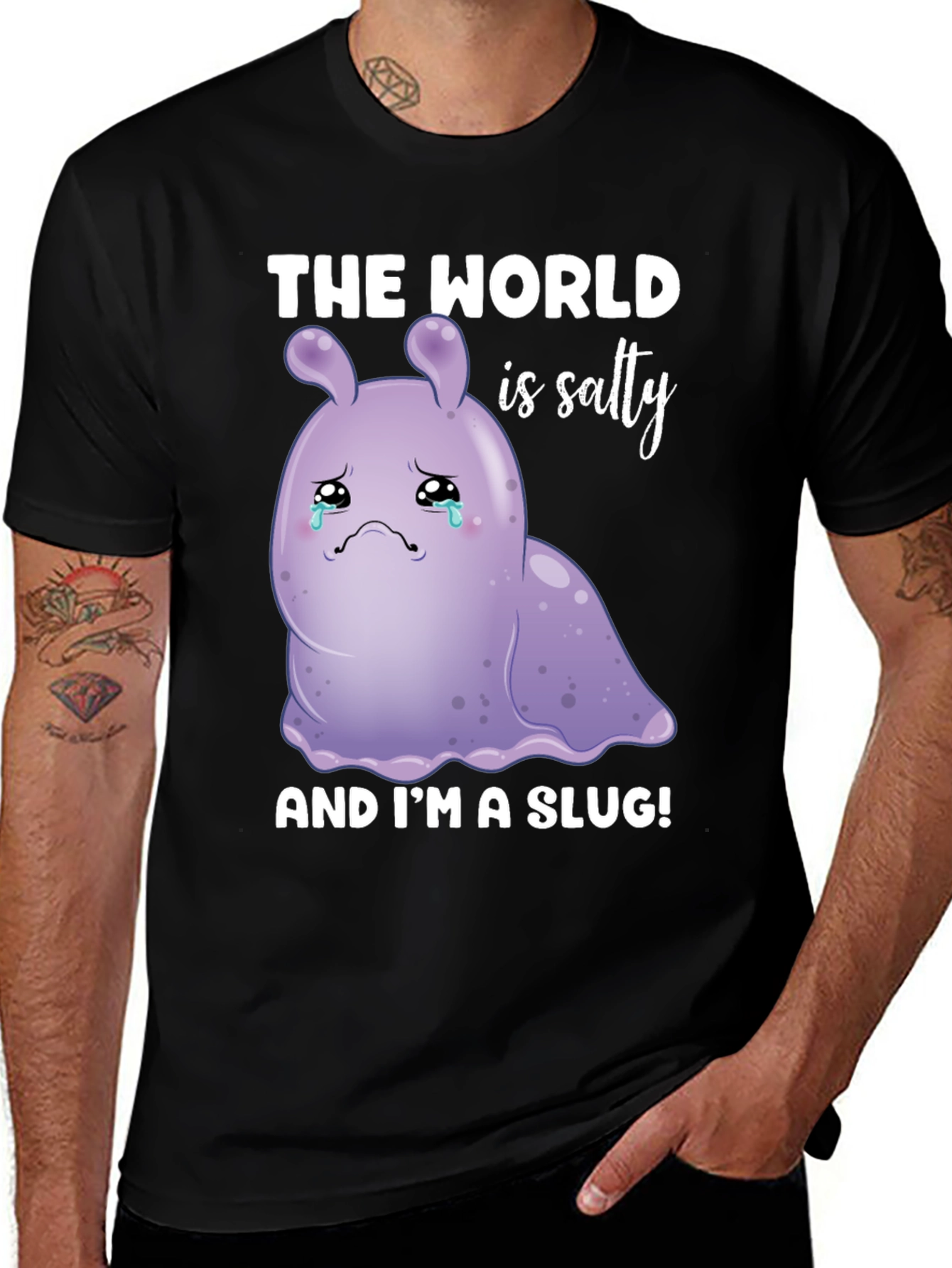 Variant 2 of Salty Slug Graphic Tee - Sad Cartoon T-Shirt