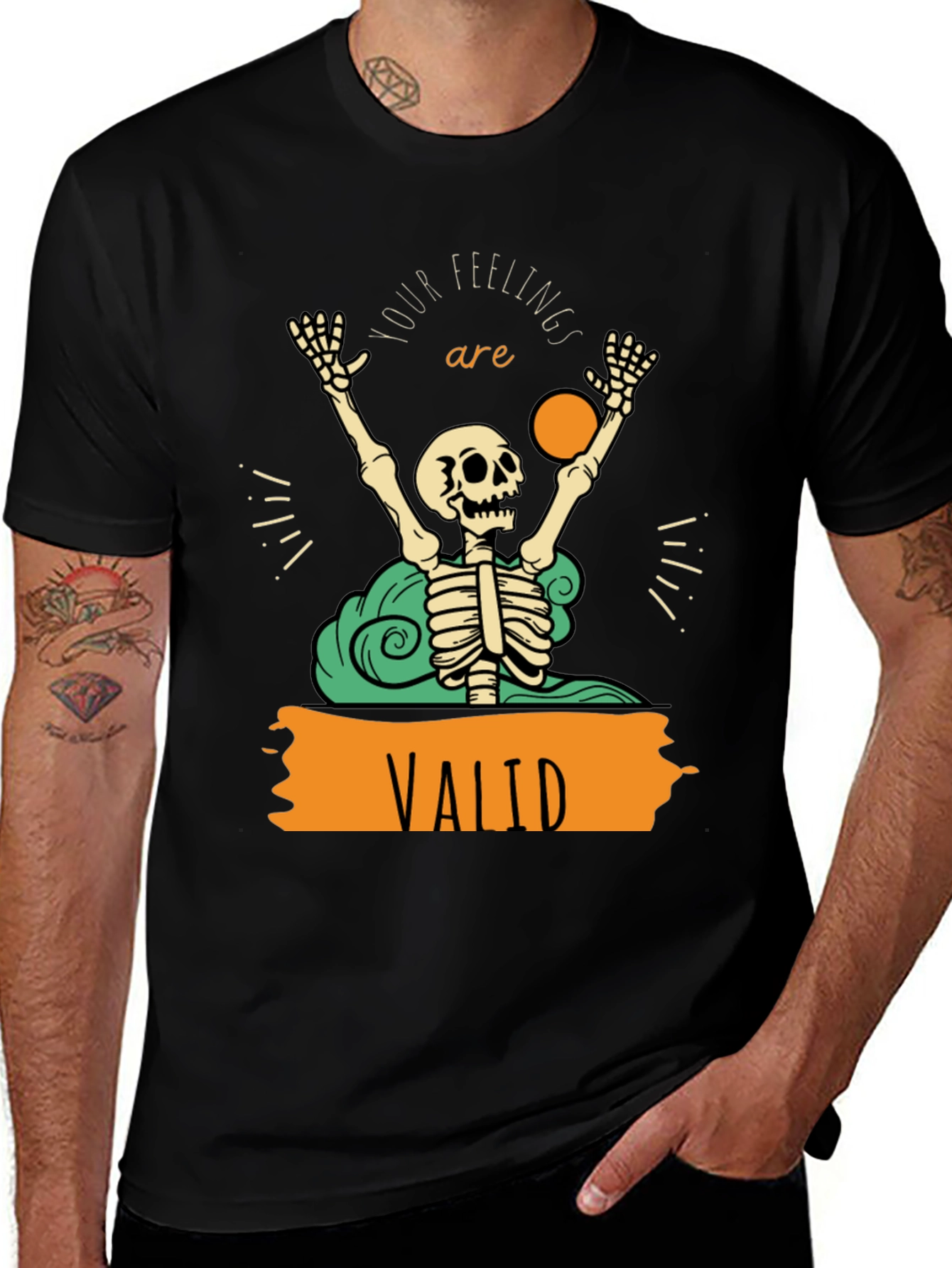 Variant 20 of Your Feelings Are Valid Skeleton Graphic T-Shirt