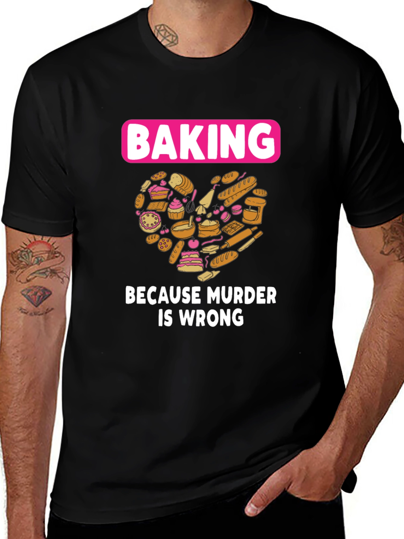 Variant 24 of Baking Because Murder Is Wrong Graphic T-Shirt