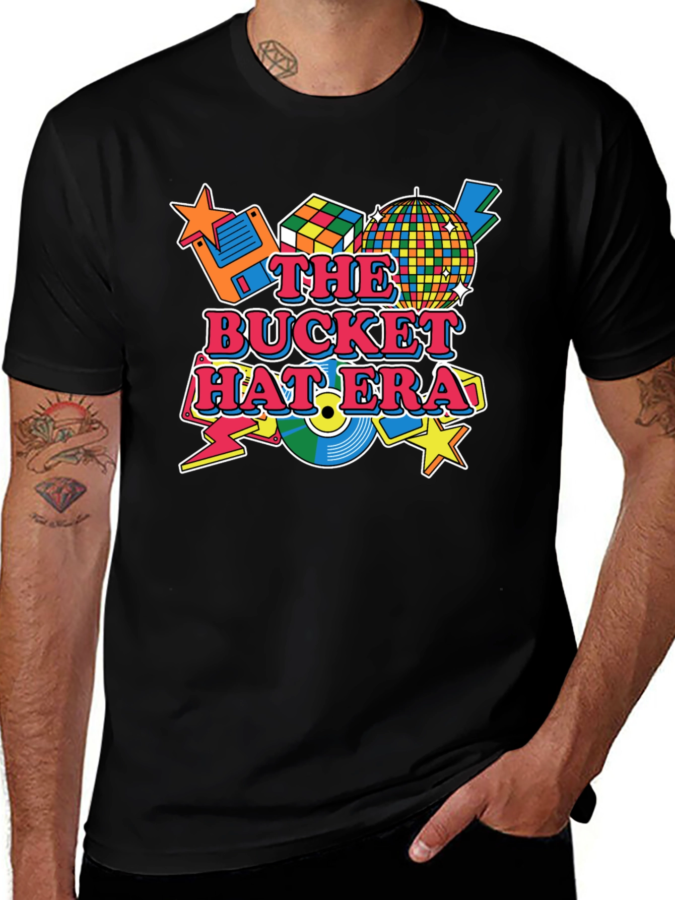 Variant 27 of The Bucket Hat Era Retro Graphic T-Shirt