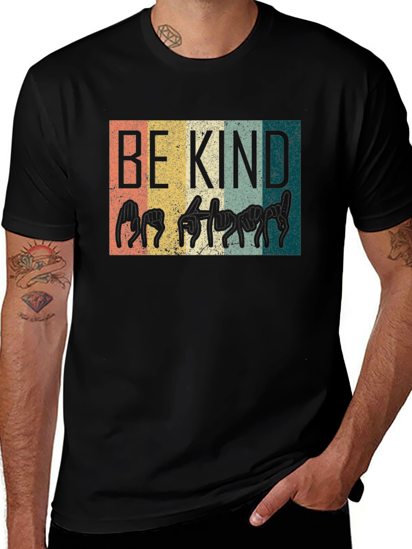 Variant 25 of Be Kind Sign Language T-Shirt - Black