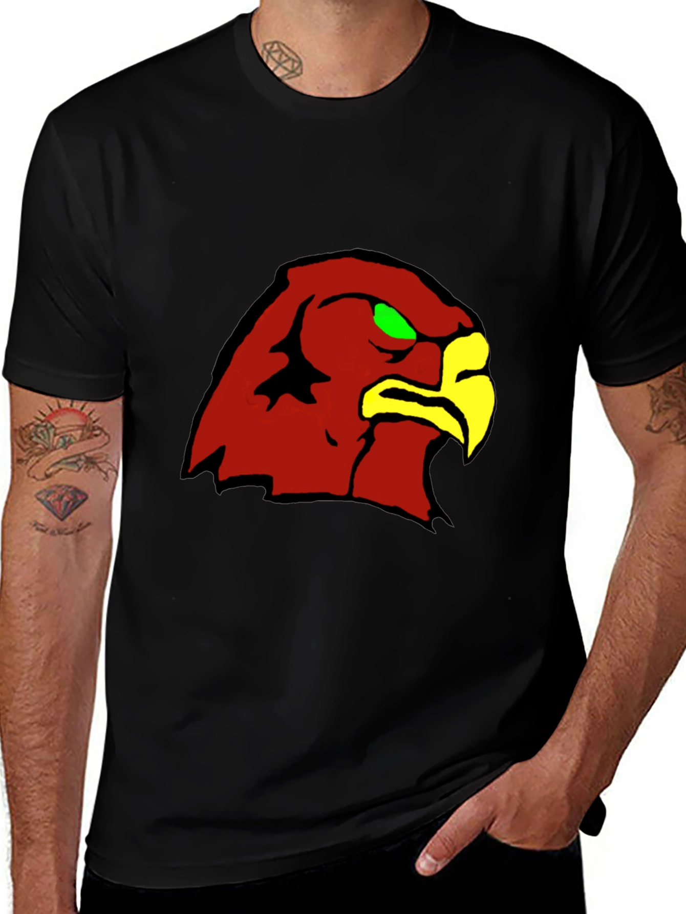 Variant 9 of Bold Eagle Graphic Tee - Black Cotton