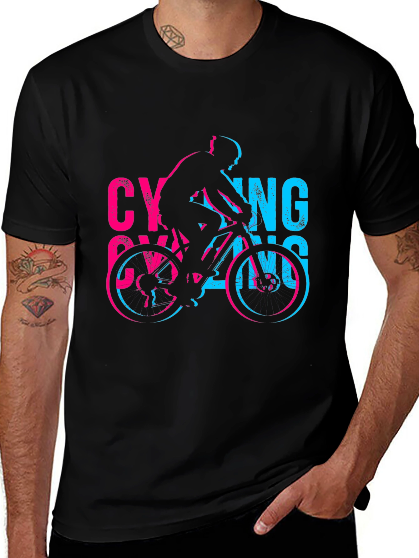 Cycling Gang Black Graphic Tee