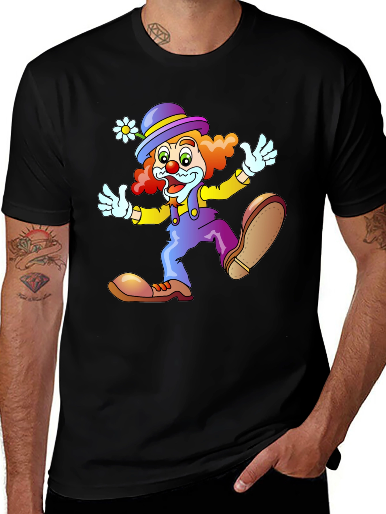 Variant 18 of Clown Graphic T-Shirt - Men's Black Tee
