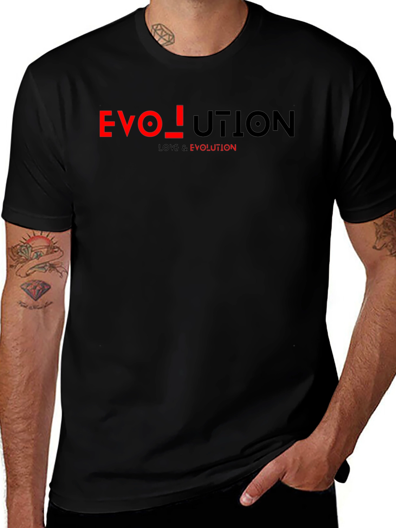 Variant 14 of Evolution Graphic Print Black T-Shirt