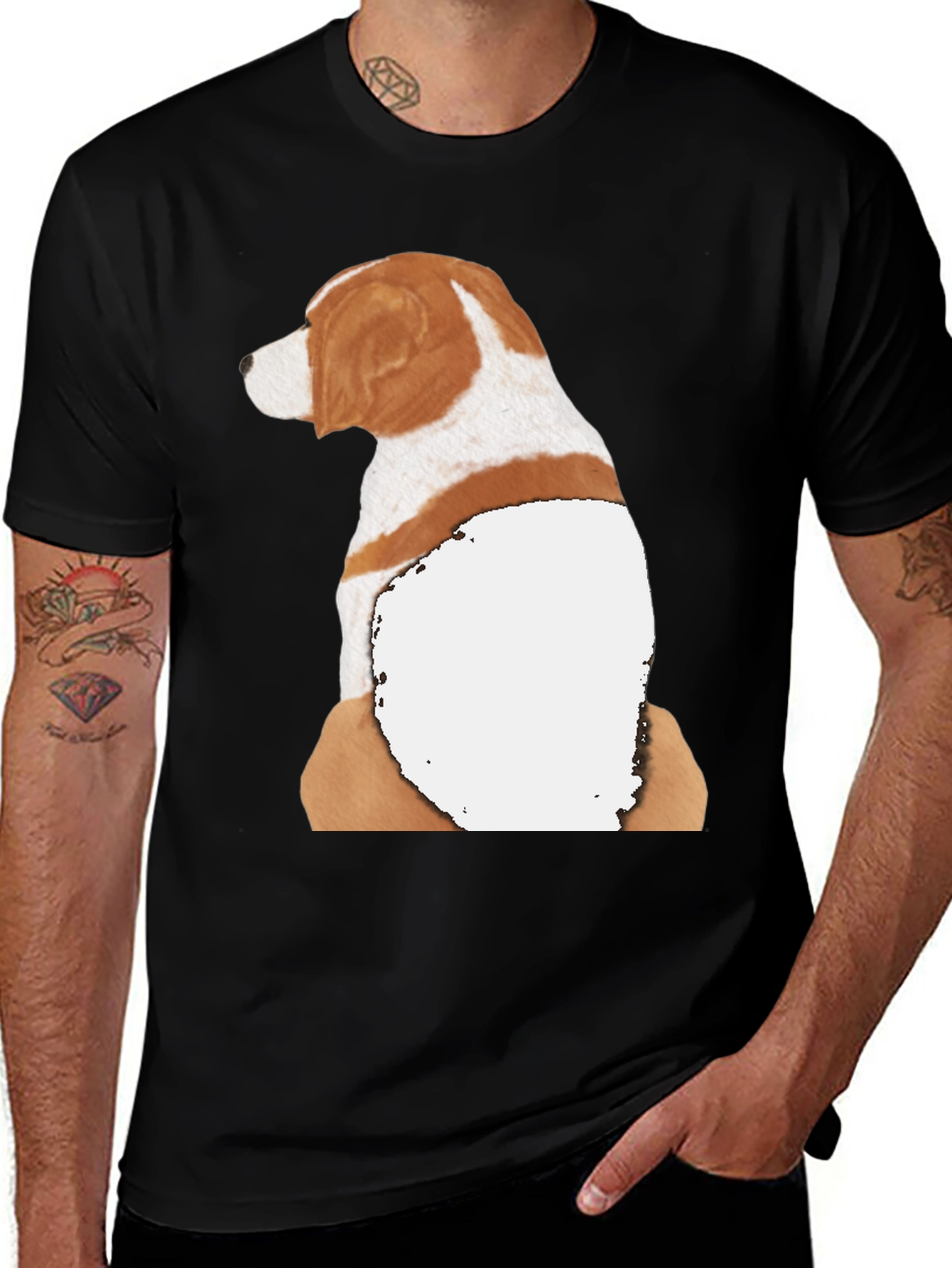 Variant 16 of Dog Graphic Black T-Shirt - Casual Style