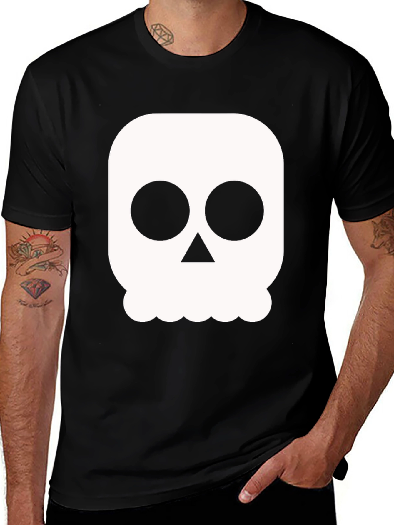 Variant 7 of Skull Graphic Tee - Black Casual Shirt