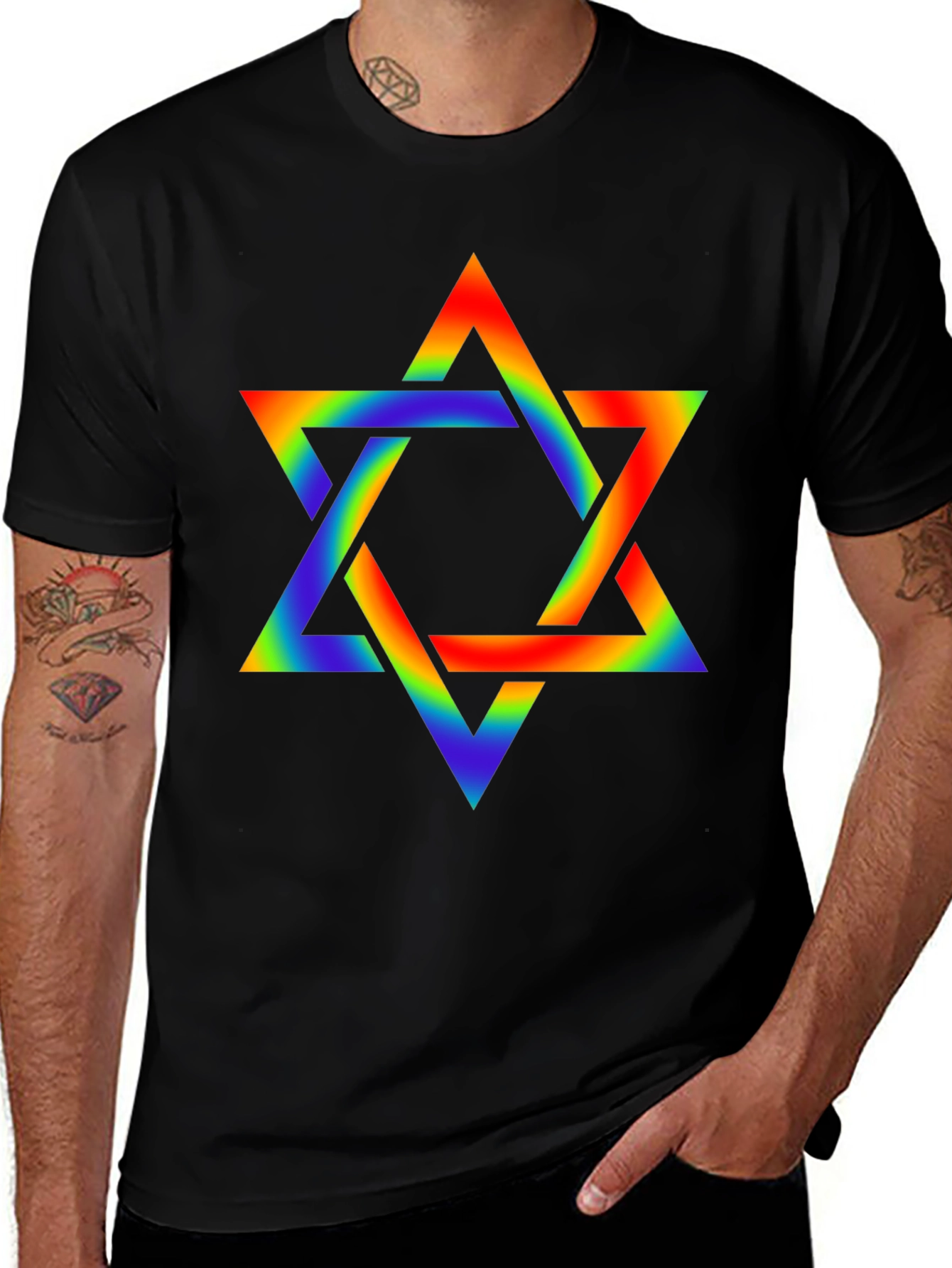 Variant 10 of Rainbow Star of David T-Shirt