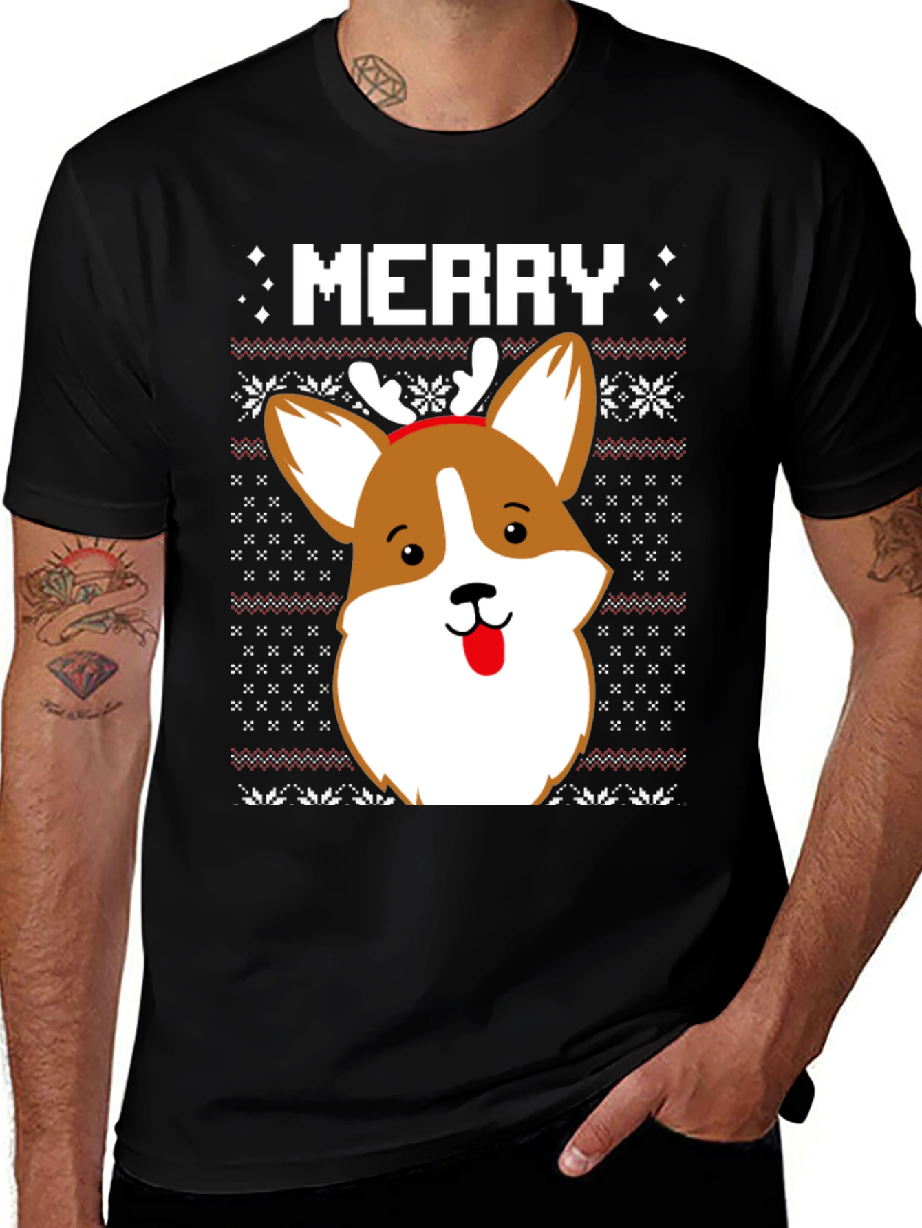 Merry Corgi Christmas T-Shirt