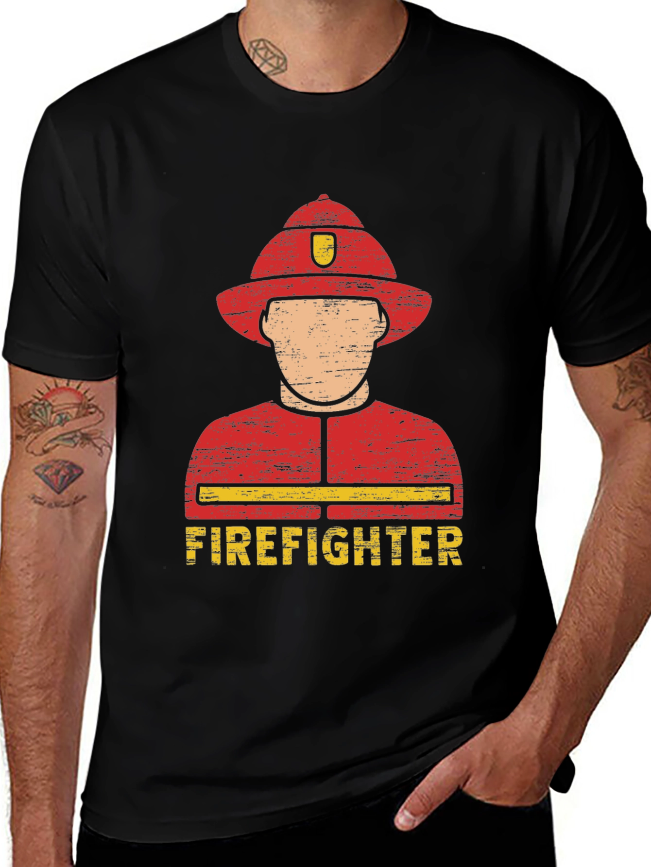 Variant 13 of Firefighter Graphic Tee - Vintage Design