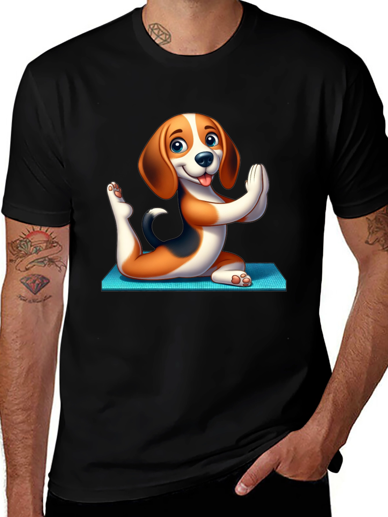 Variant 6 of Yoga Dog Black T-Shirt