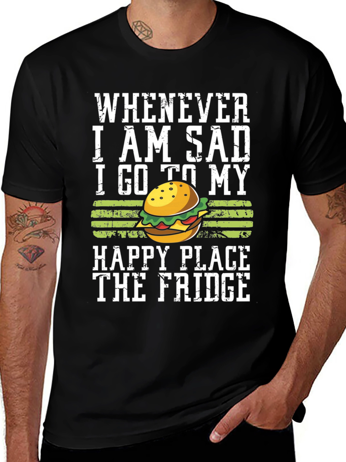 Variant 12 of Funny Foodie T-Shirt - Happy Place Fridge