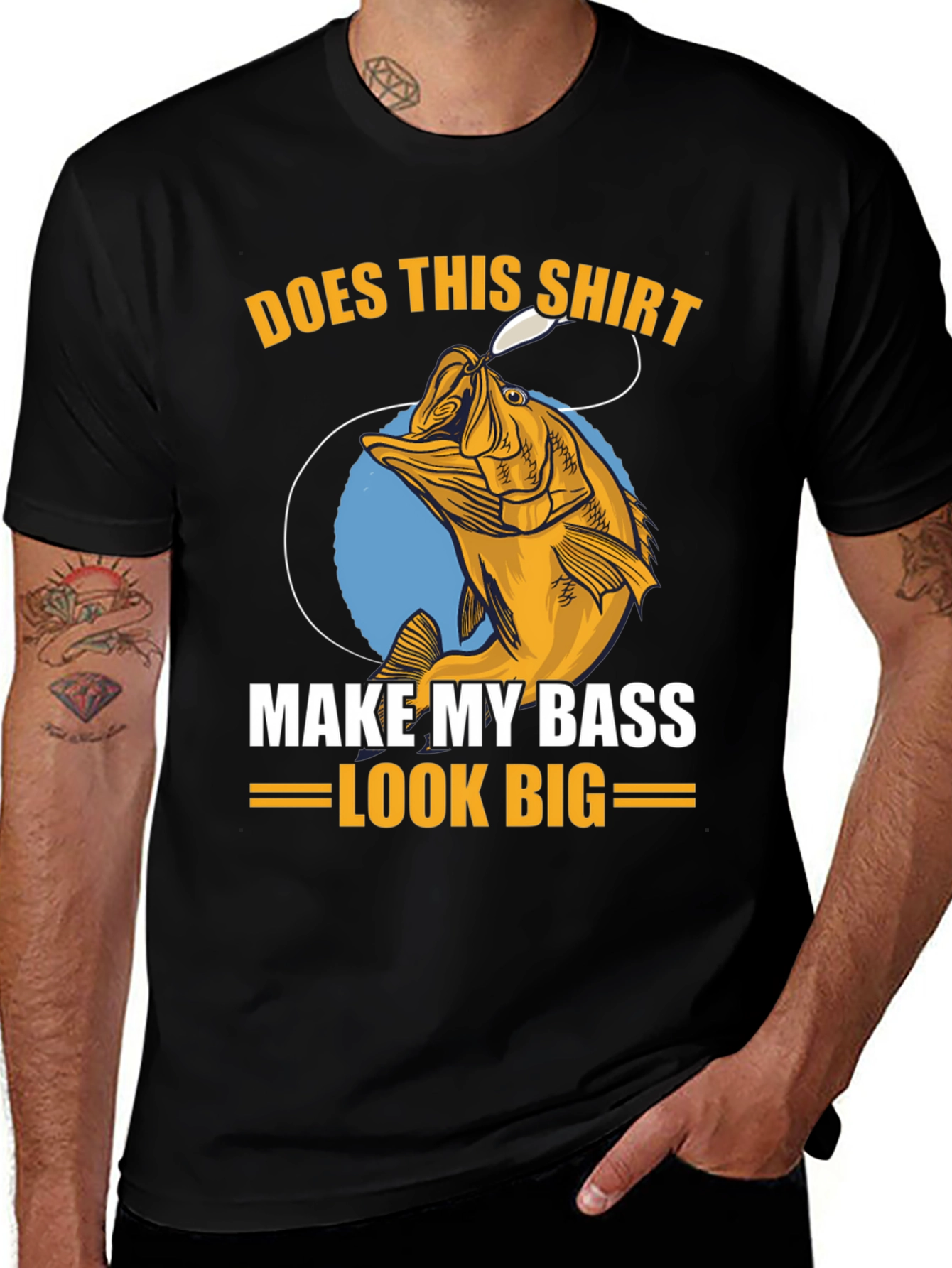 Variant 18 of Does This Shirt Make My Bass Look Big? Fishing T-Shirt