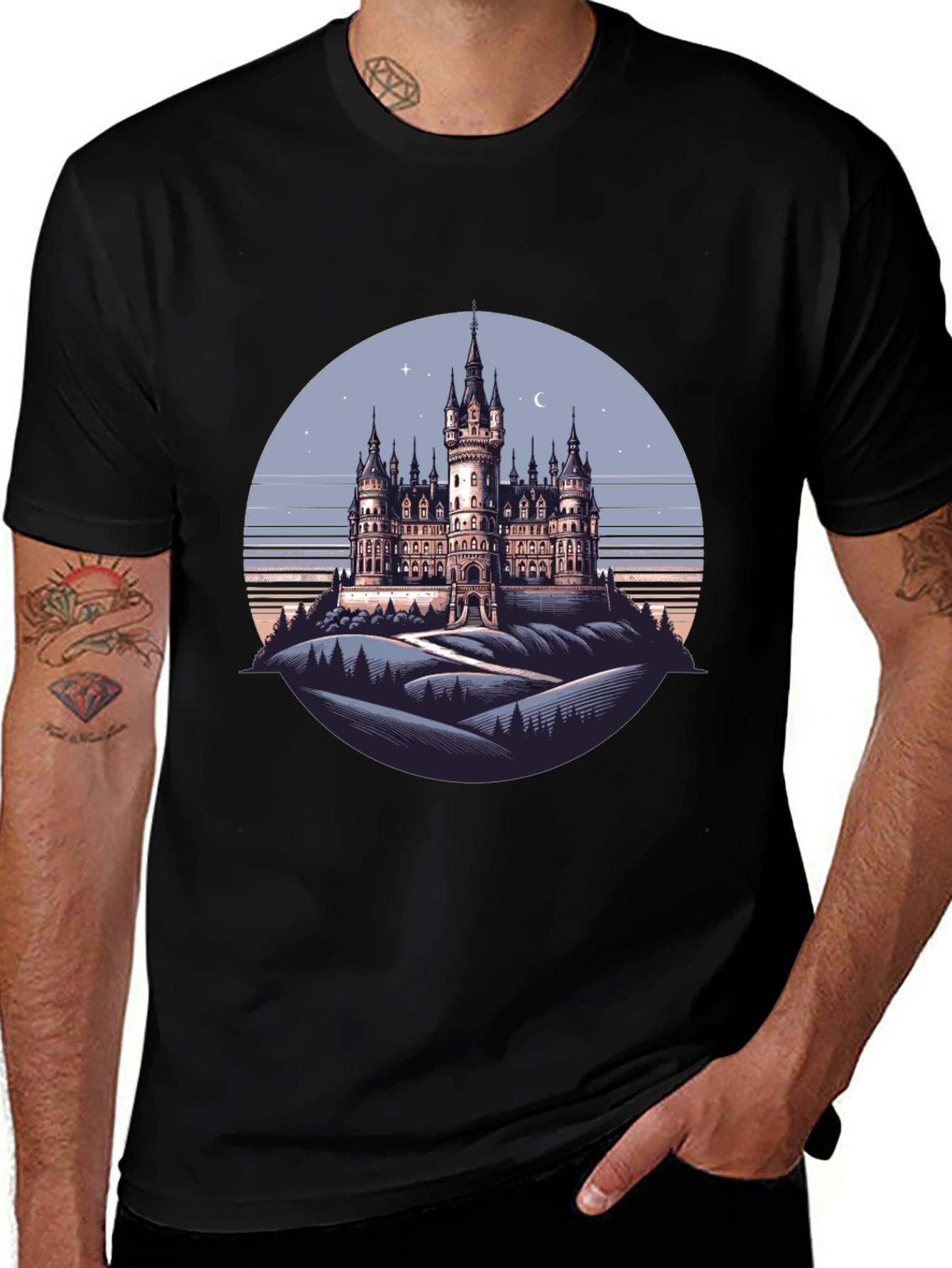Castle Graphic T-Shirt - Retro Style