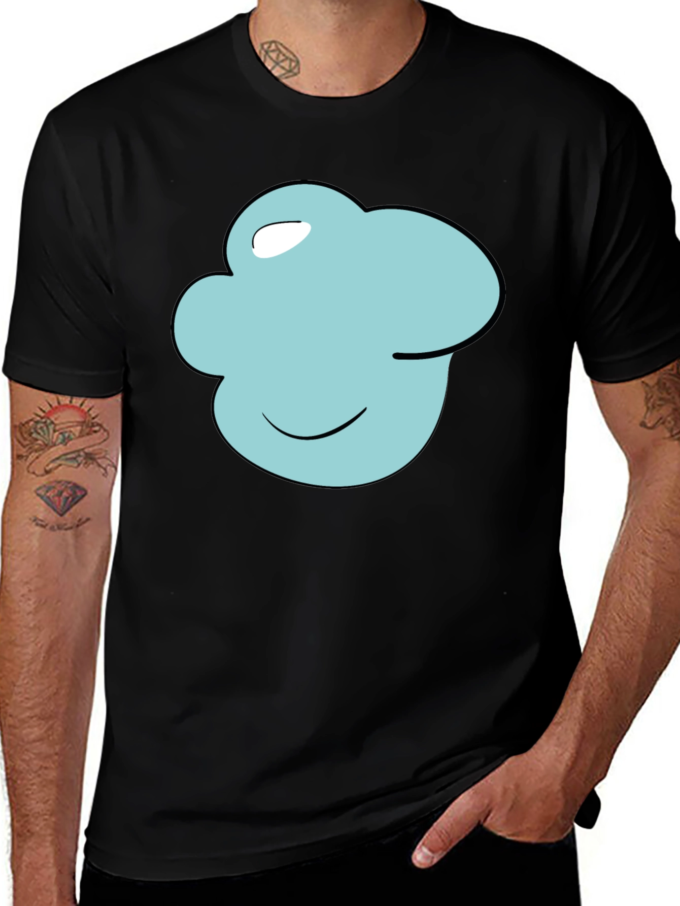 Variant 16 of Cartoon Head Black T-Shirt