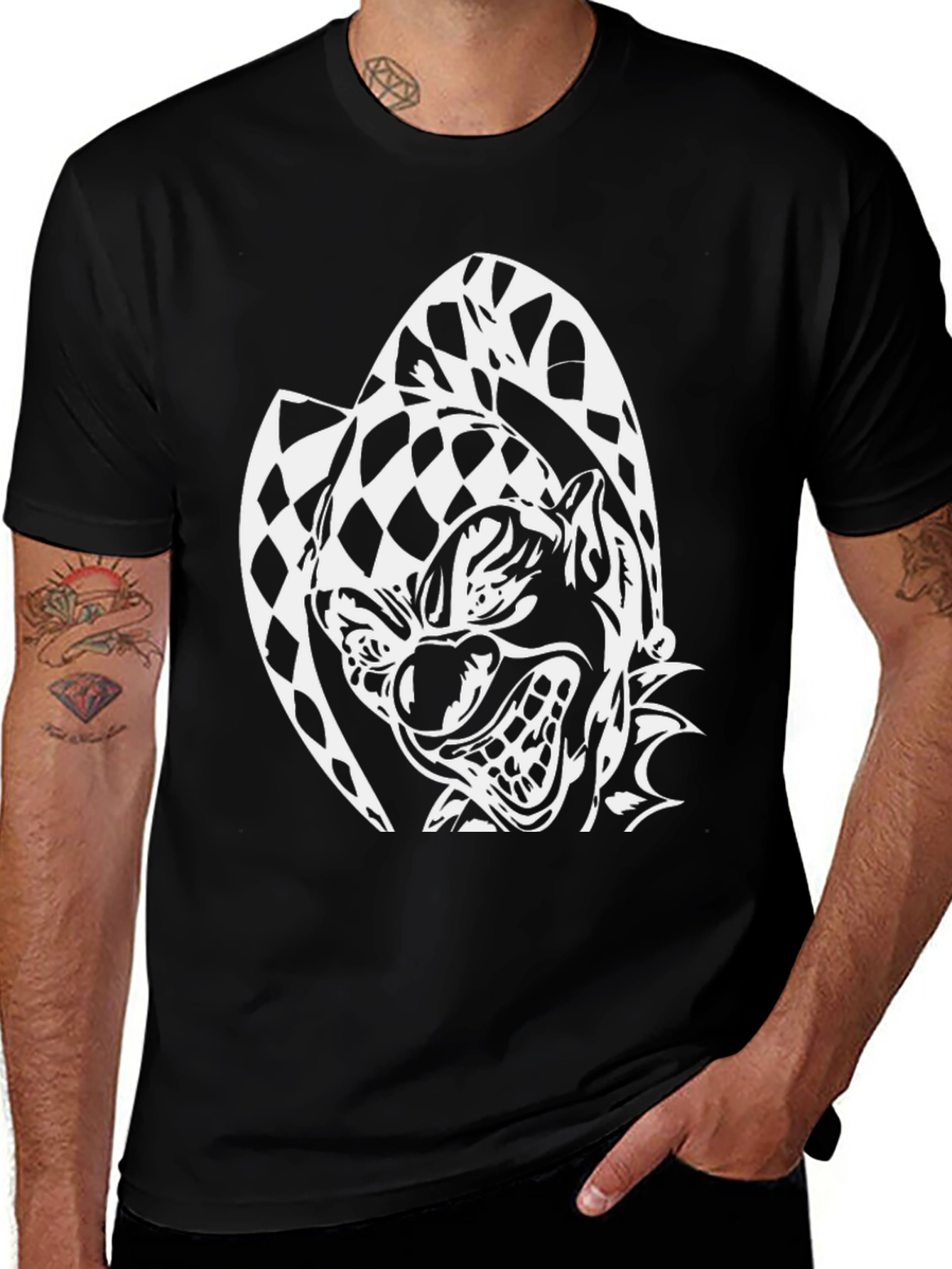 Variant 23 of Evil Clown Graphic Tee - Black Cotton T-Shirt