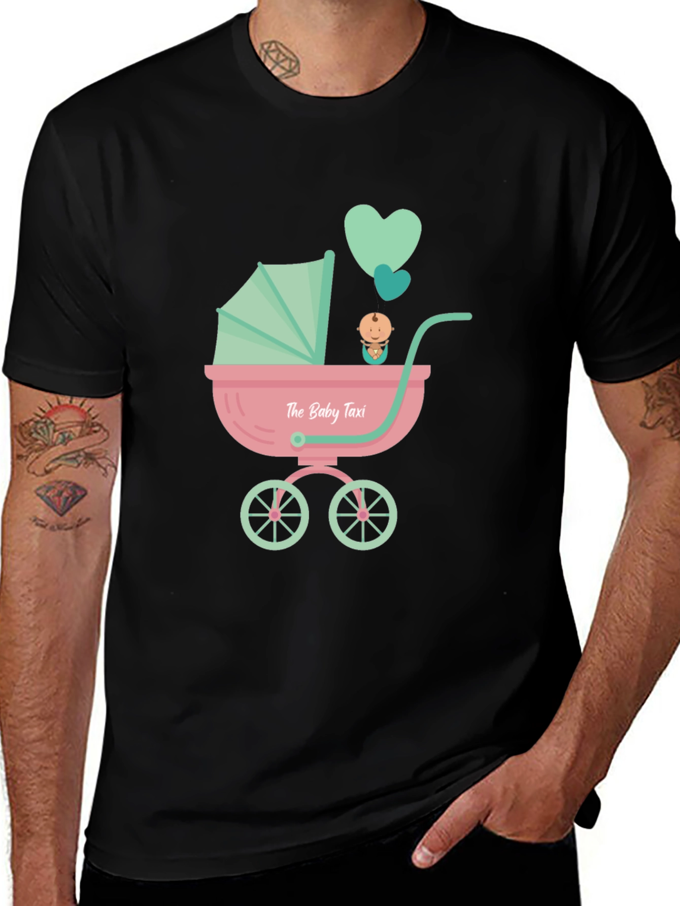 Variant 5 of The Baby Taxi T-Shirt - Cute Stroller Design