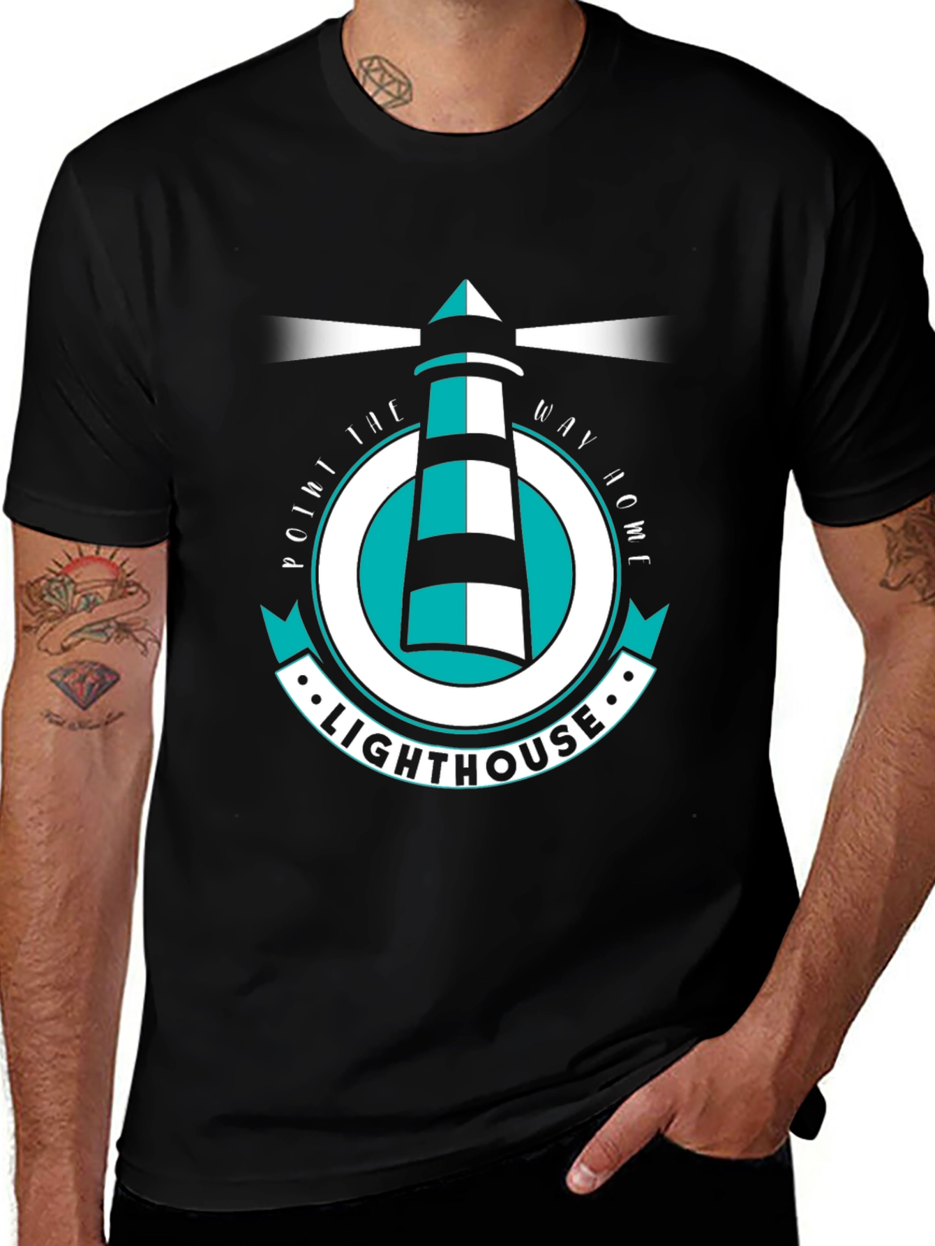 Variant 4 of Lighthouse Graphic Tee - Point the Way Home T-Shirt