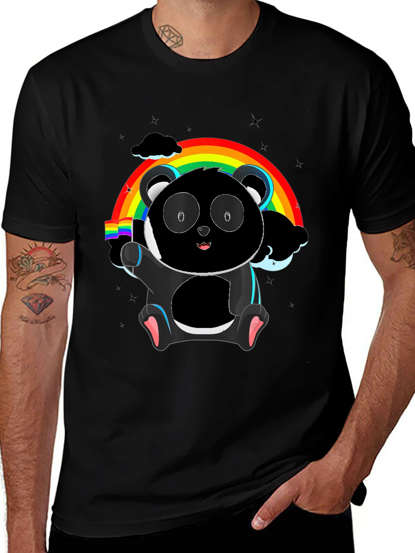 Variant 18 of Rainbow Panda Graphic Tee