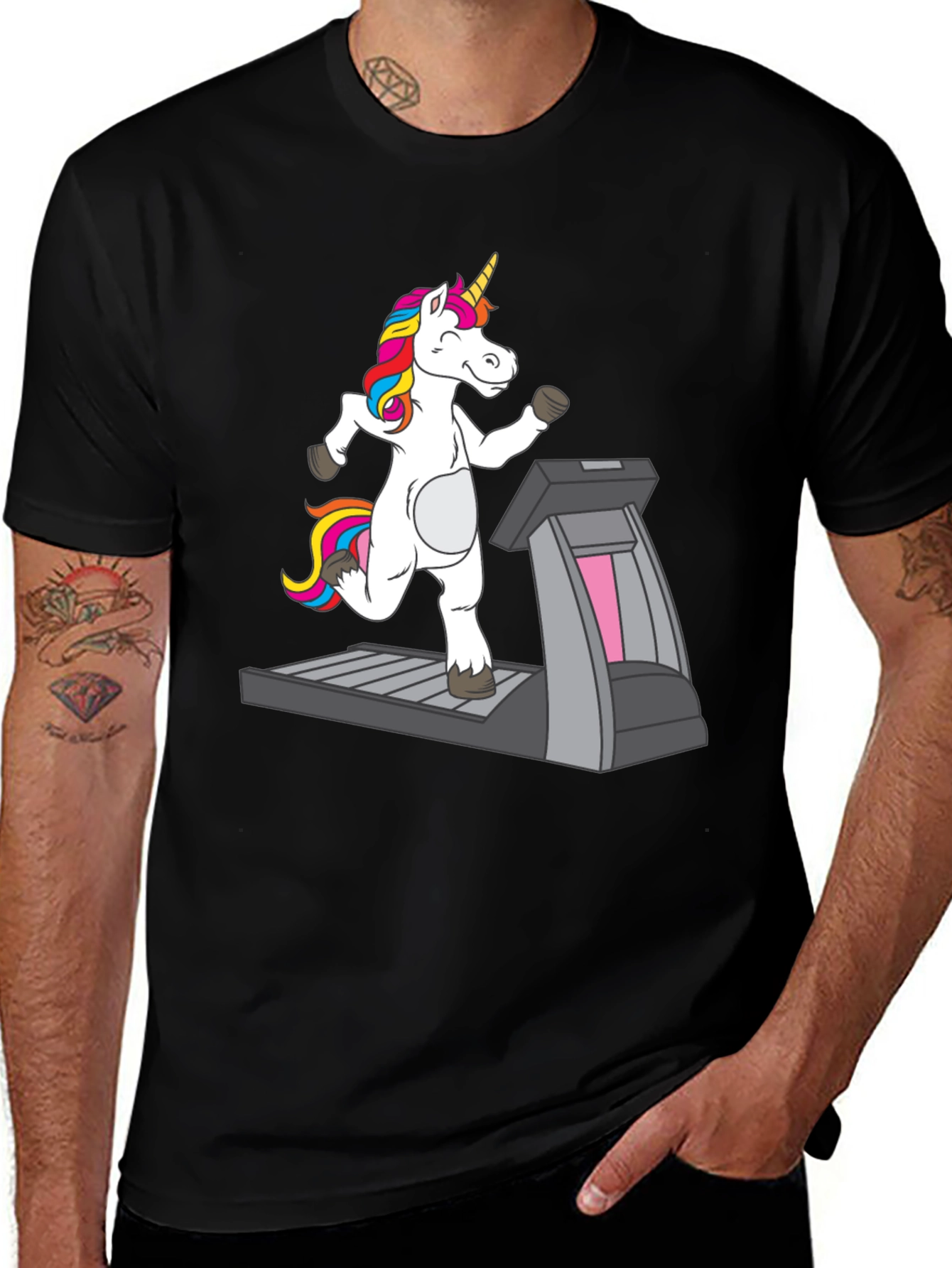 Variant 23 of Unicorn Treadmill T-Shirt - Funny Workout Tee