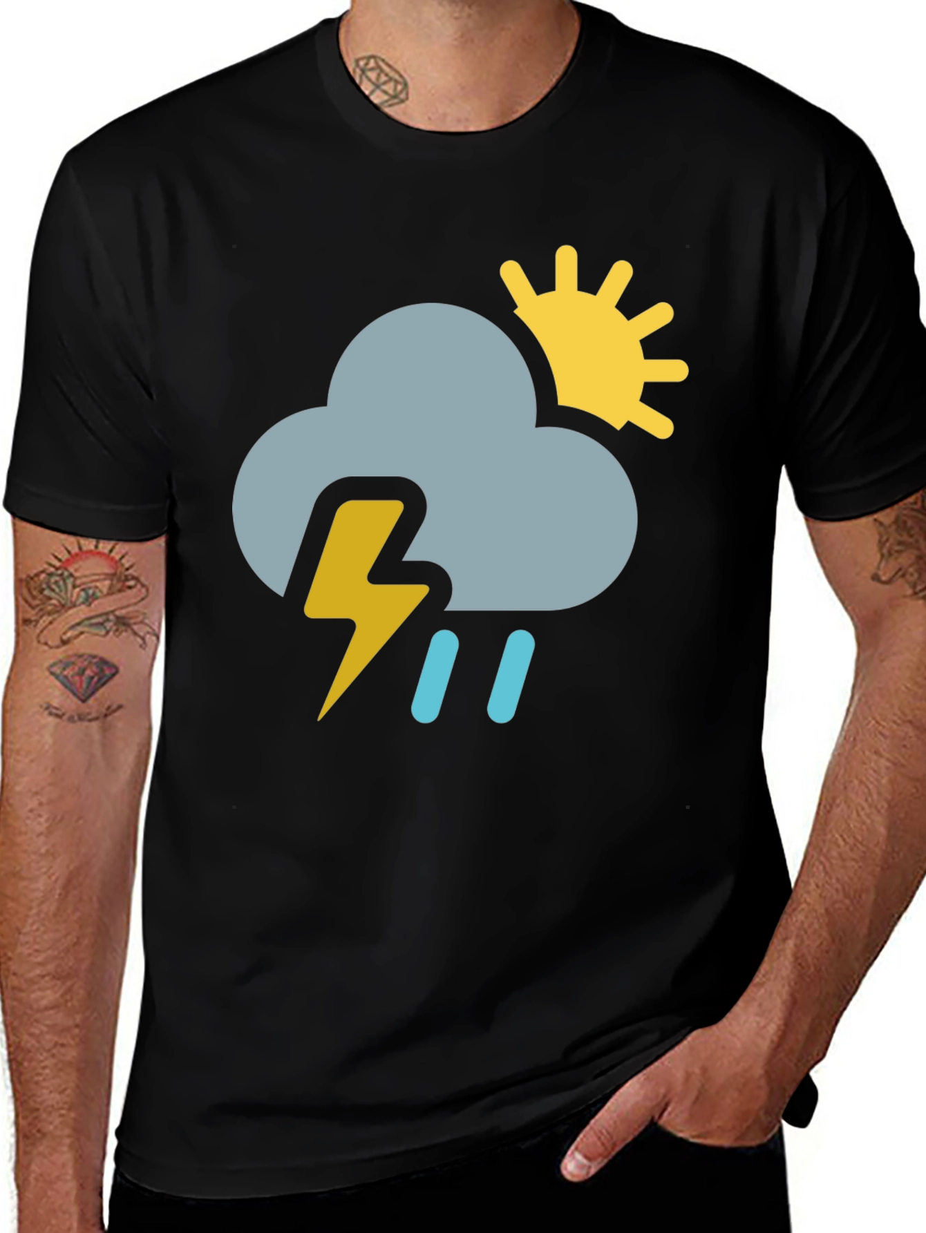 Variant 28 of Rain or Shine Black Graphic T-Shirt