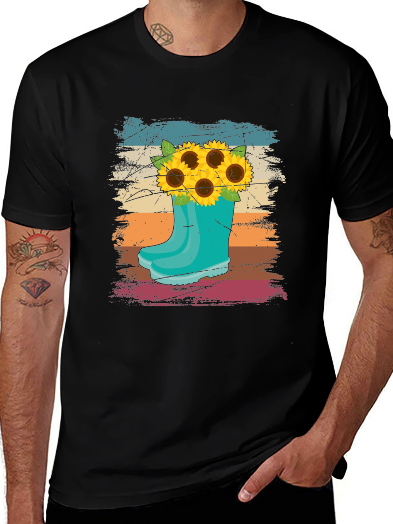 Variant 13 of Sunflower in Boot Graphic T-Shirt
