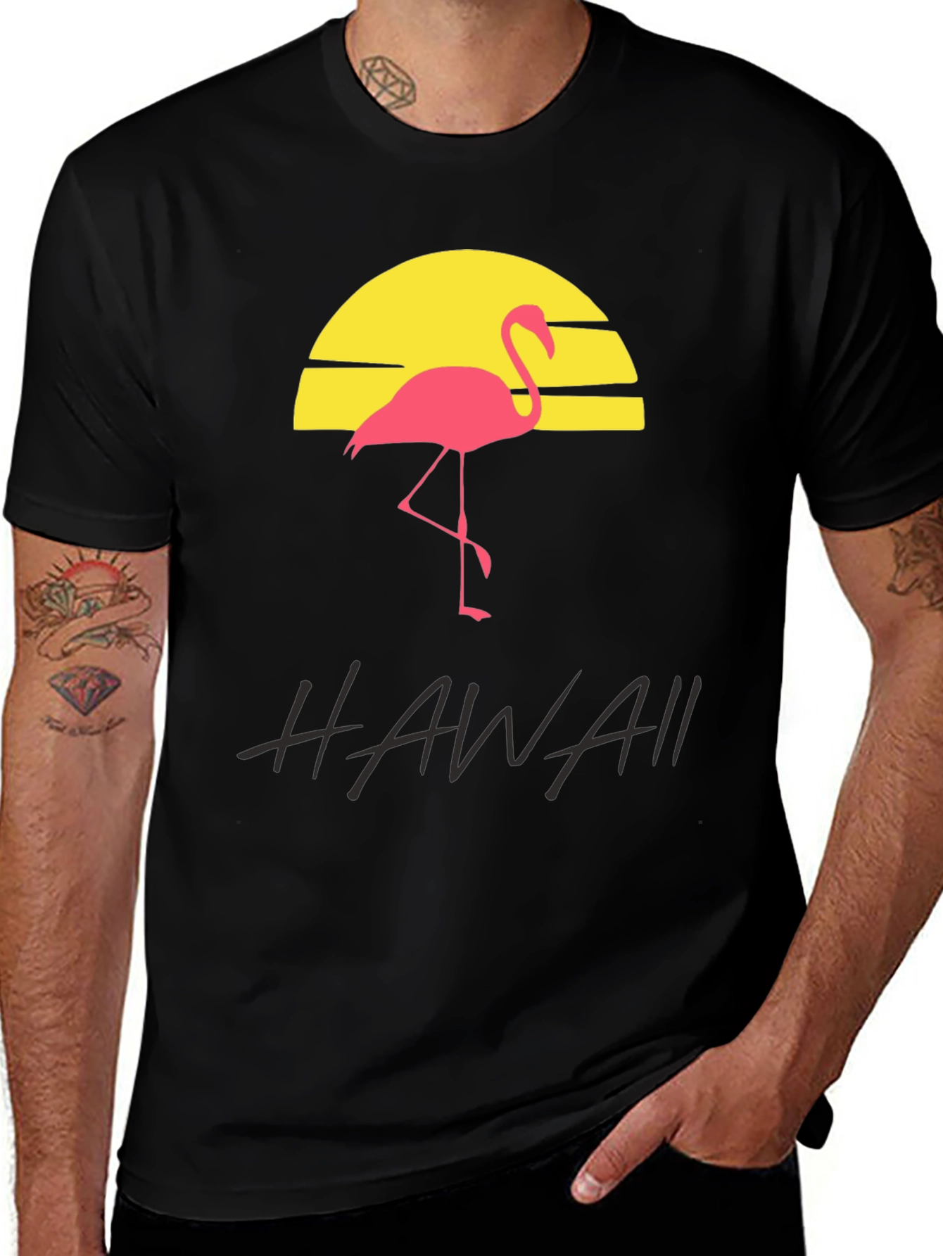 Variant 11 of Hawaii Flamingo Sunset T-Shirt