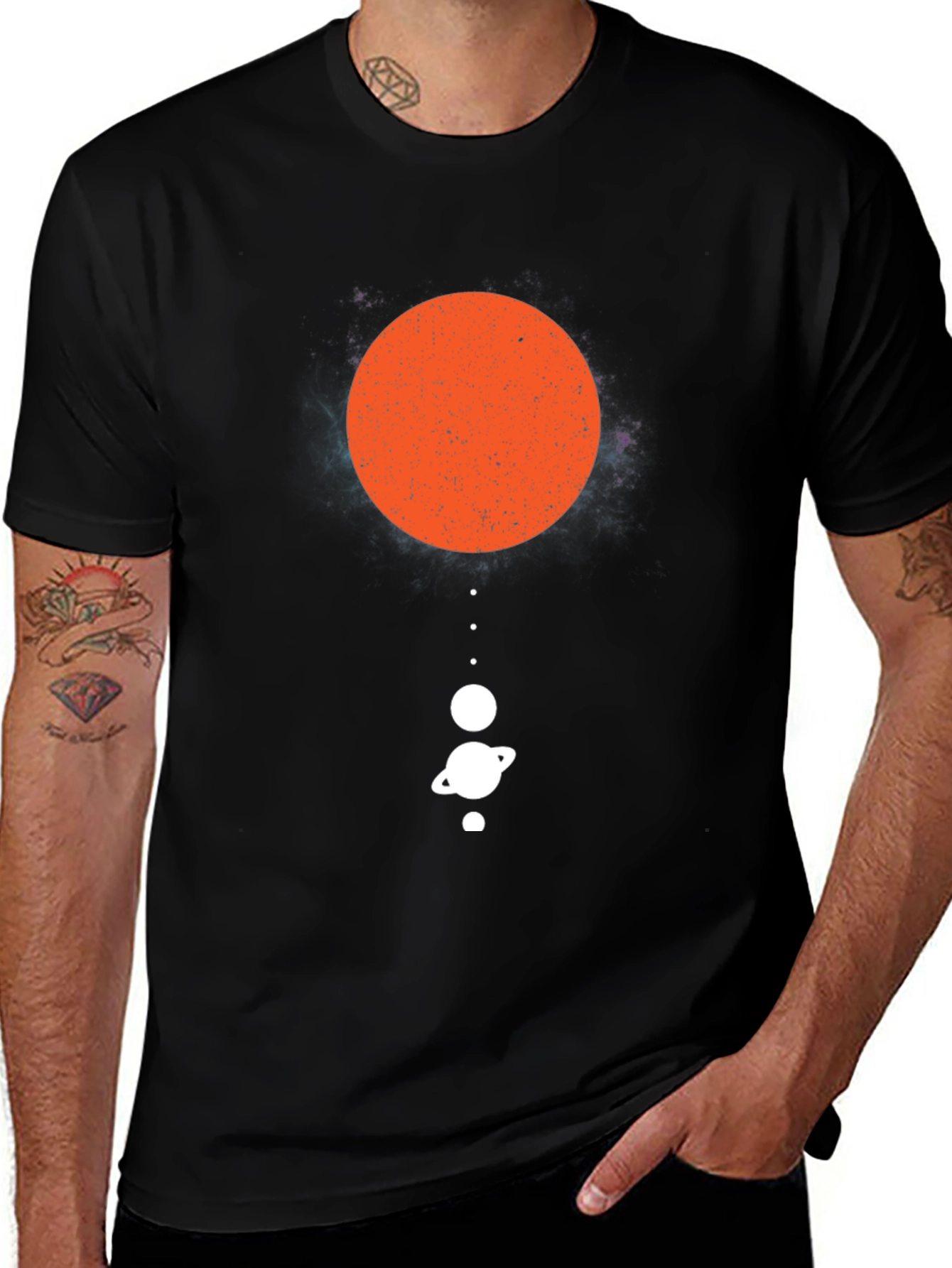 Black Planetary System Graphic Tee - Black Cotton main image