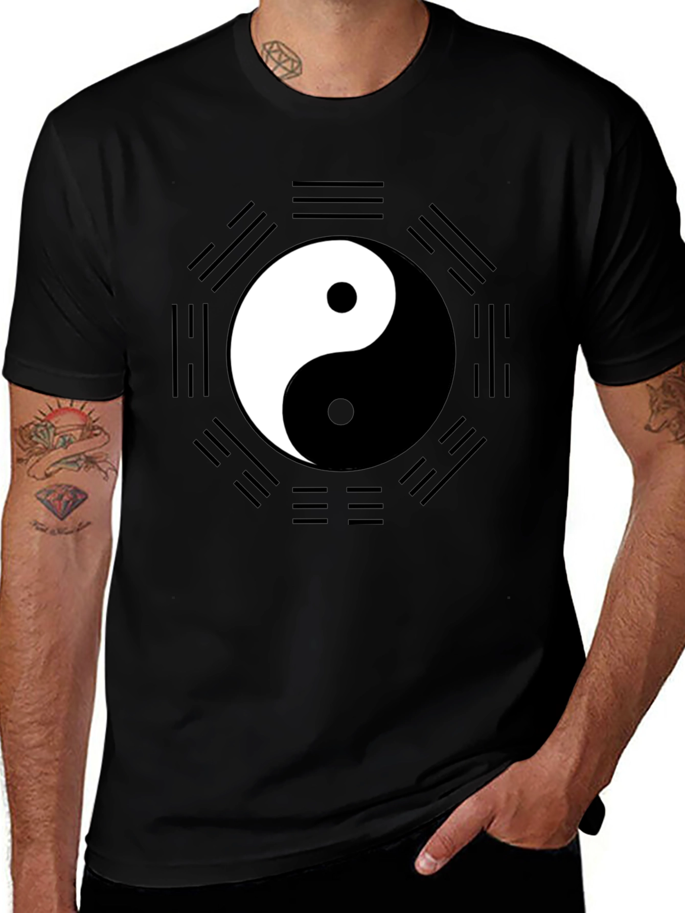 Yin Yang Bagua Black T-Shirt - Unisex
