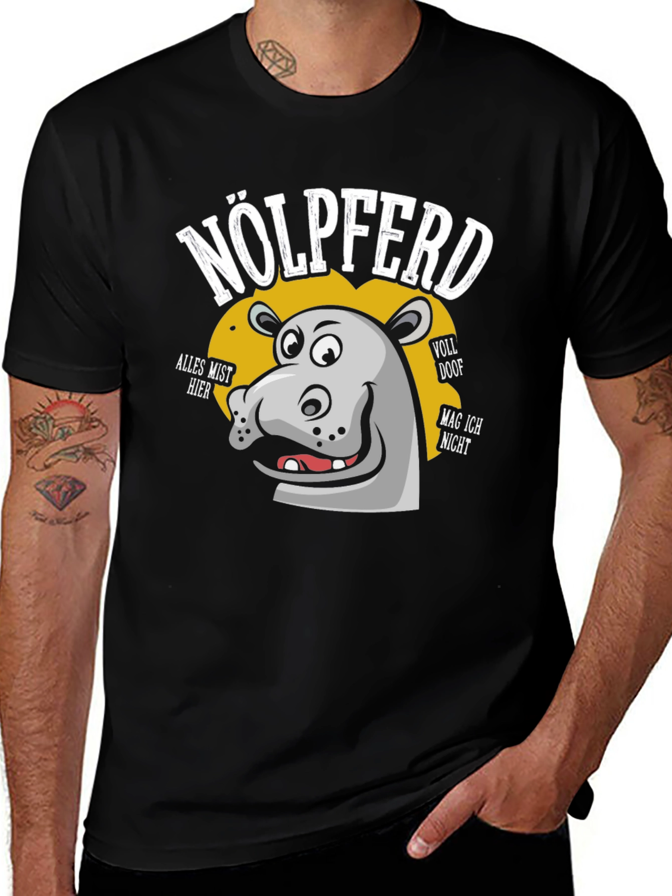 Variant 4 of Nölpferd T-Shirt - Grumpy Hippo Funny Tee