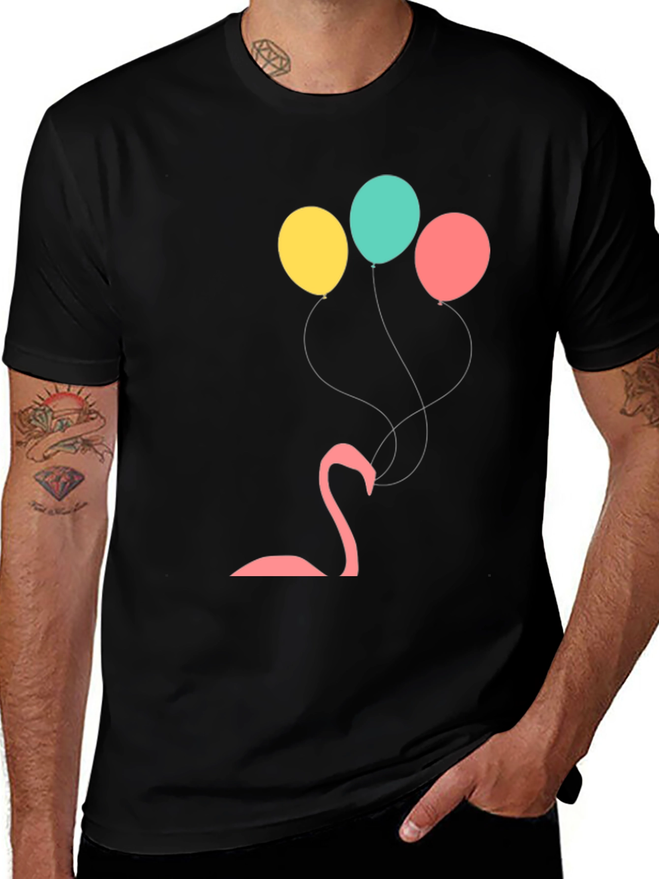 Variant 27 of Black Flamingo Balloon Graphic Tee