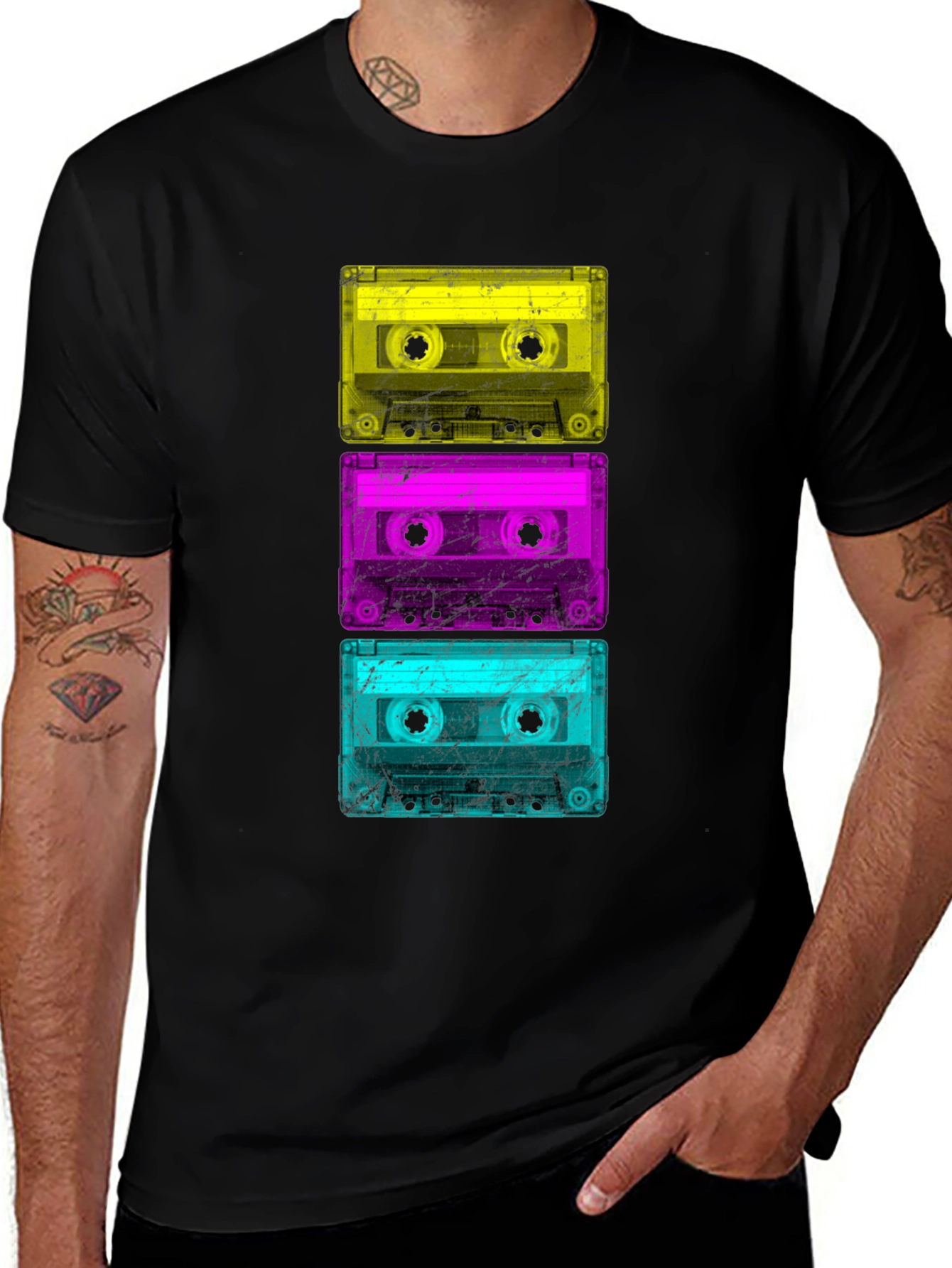 Variant 10 of Retro Cassette Tape T-Shirt - Black