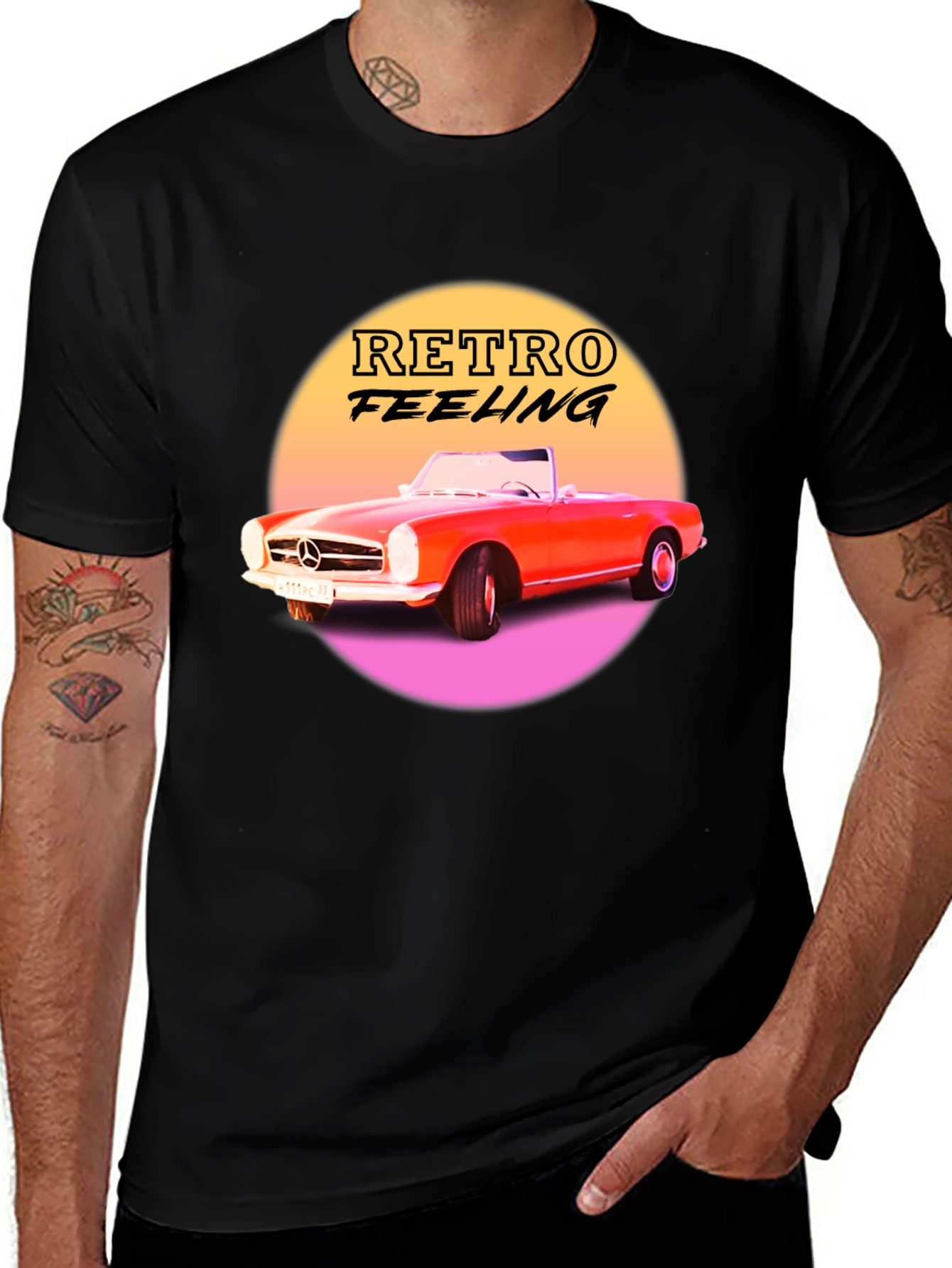 Retro Feeling Car Graphic T-Shirt - Classic Style