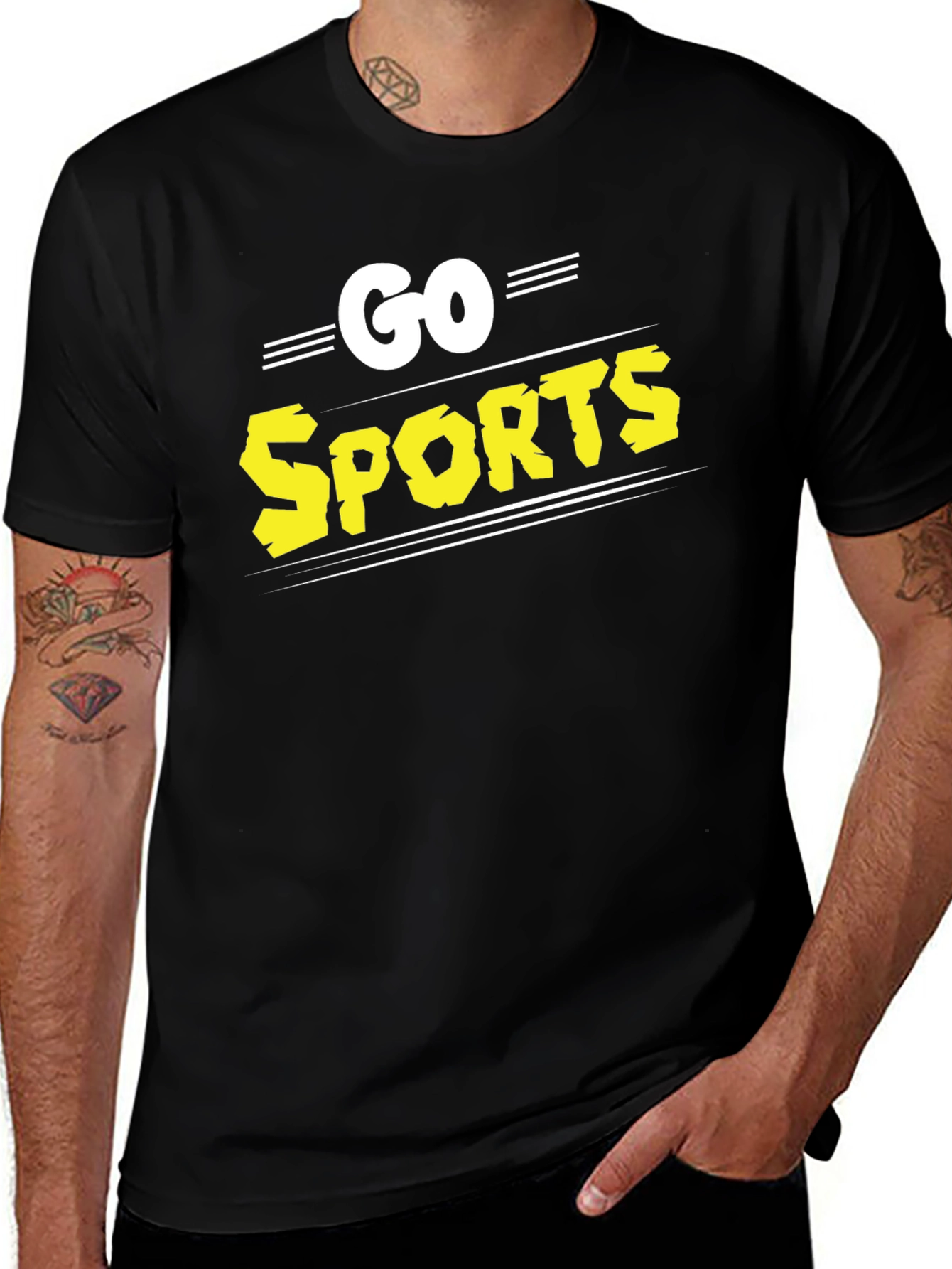 Variant 16 of Go Sports Black Cotton Graphic T-Shirt