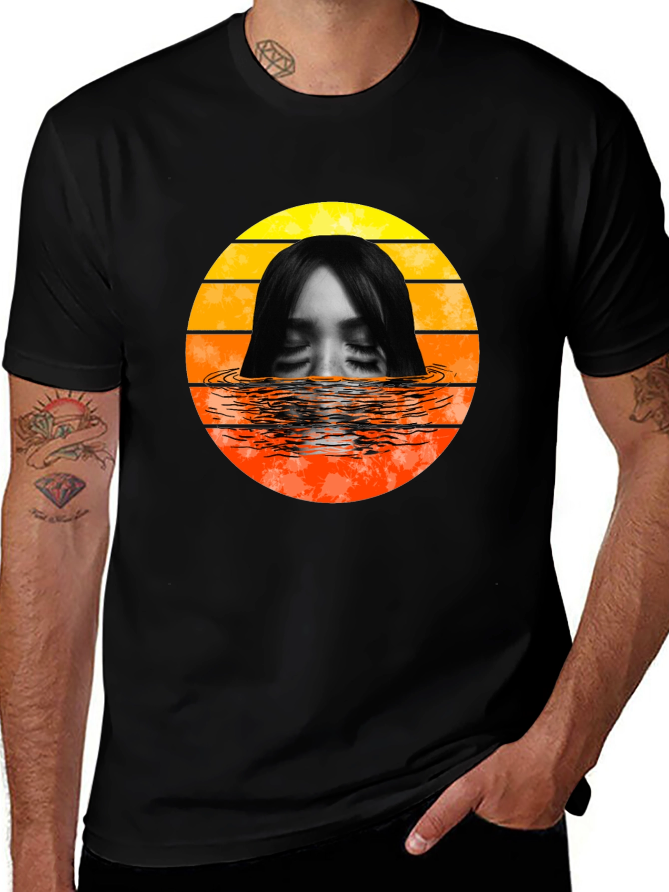 Variant 26 of Sunset Water Portrait Graphic Tee - Unisex